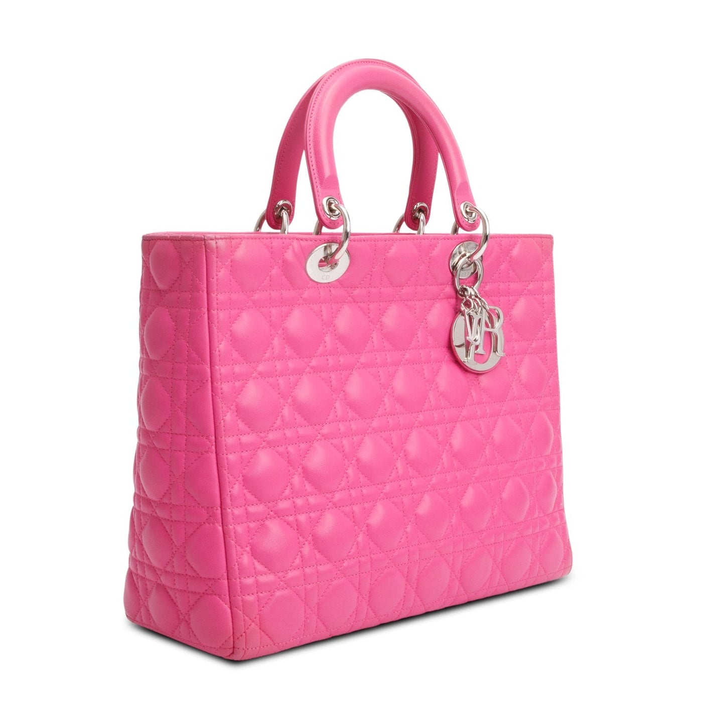 Dior Christian Cannage Lady Bag Leather Pink Travel Bag