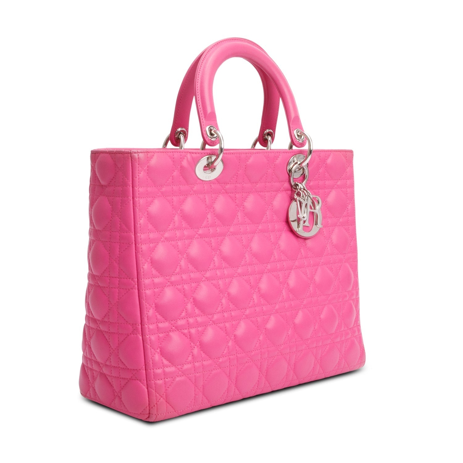 Dior Christian Cannage Lady Bag Leather Pink Travel Bag