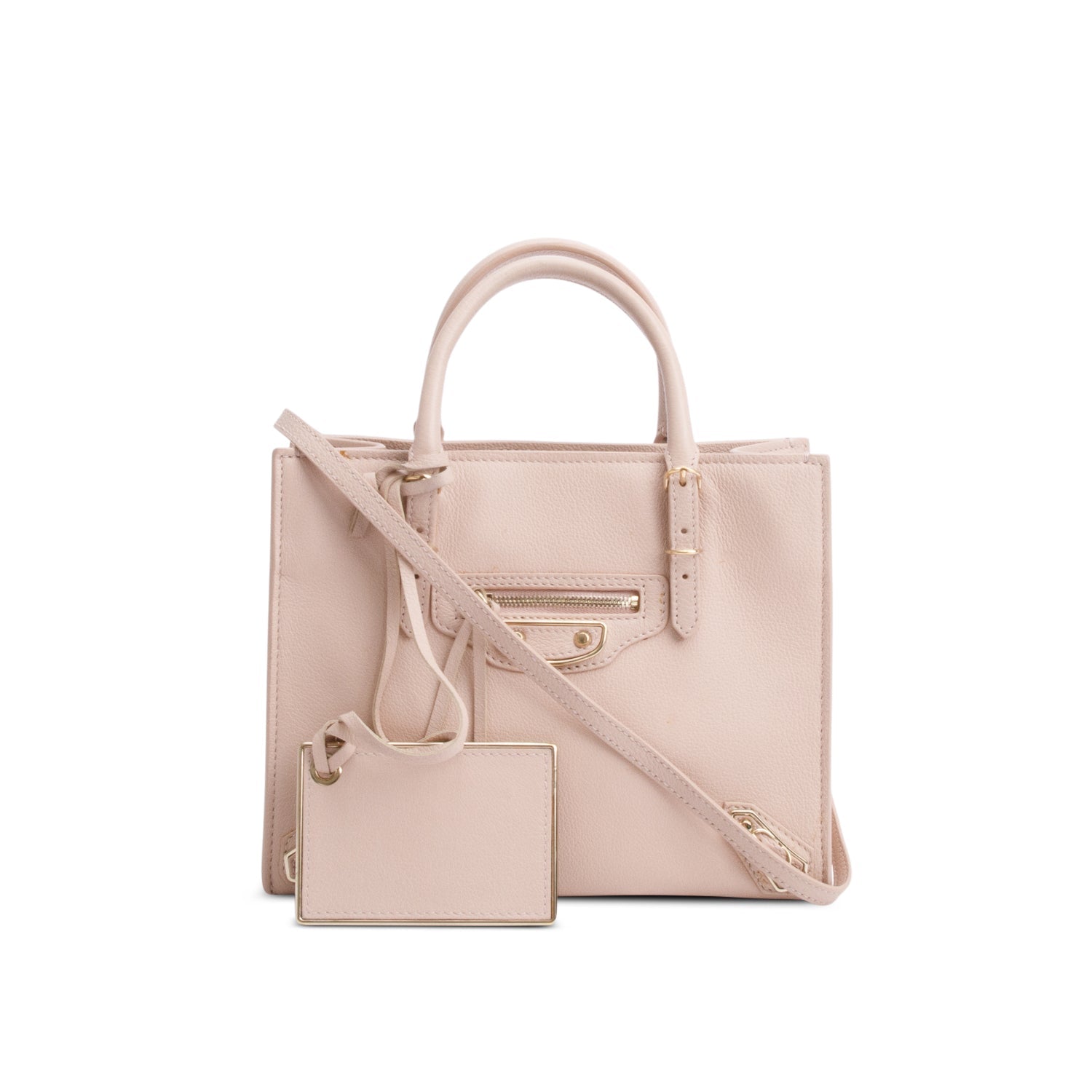 Balenciaga Calfskin Papier Tote Leather Pink Tote Bag