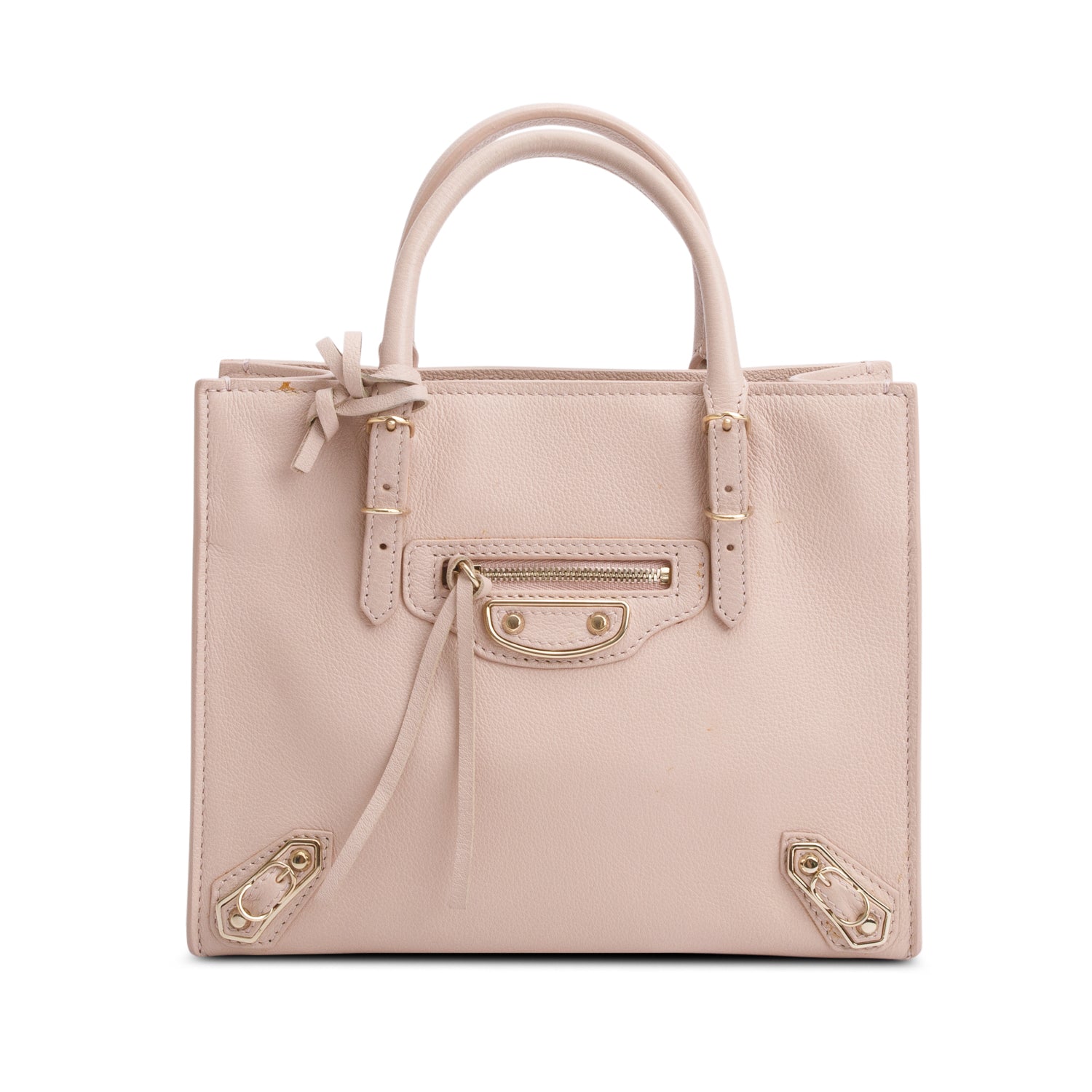 Balenciaga Calfskin Papier Tote Leather Pink Tote Bag