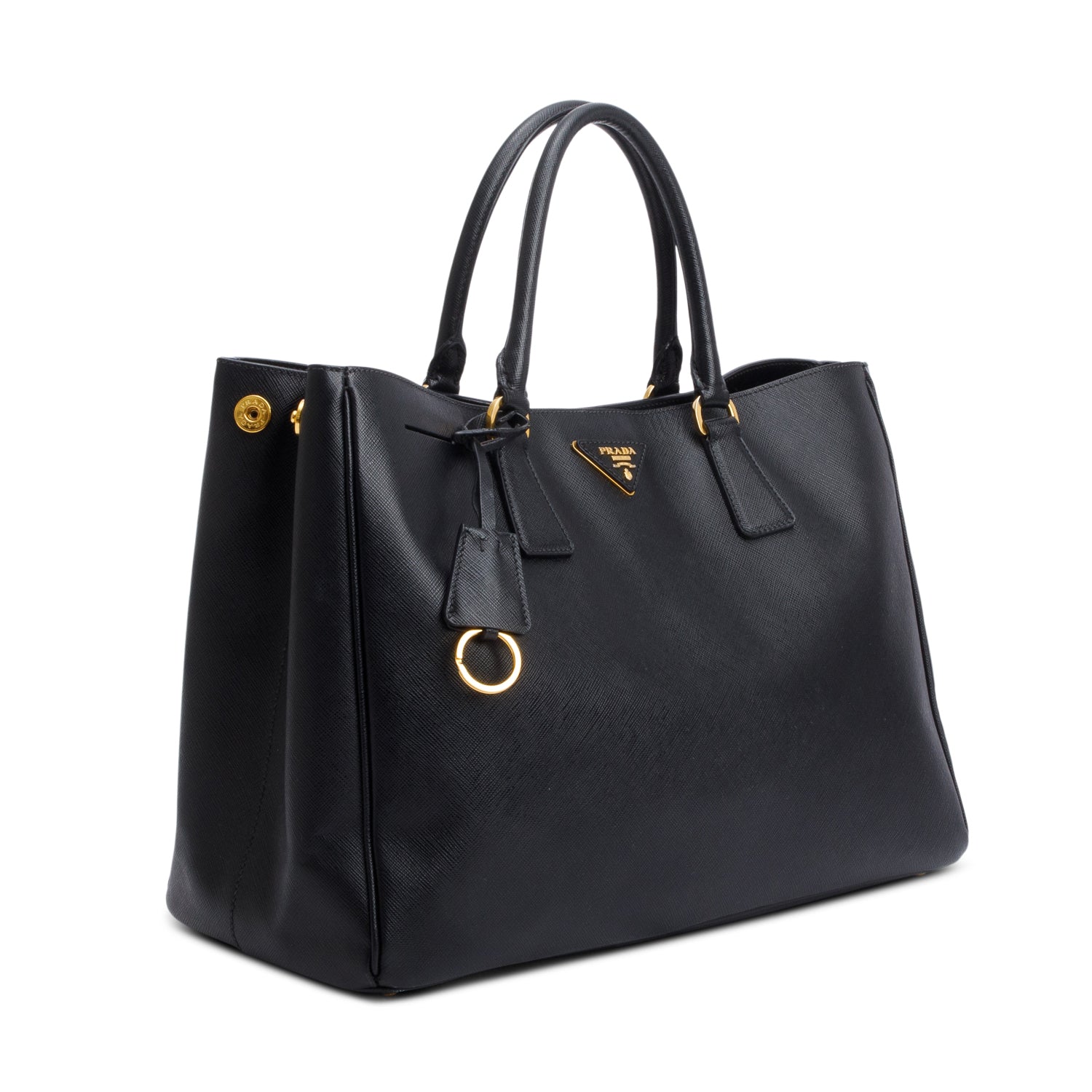 Prada Saffiano Lux Galleria Tote Handbag Black Large Tote Bag