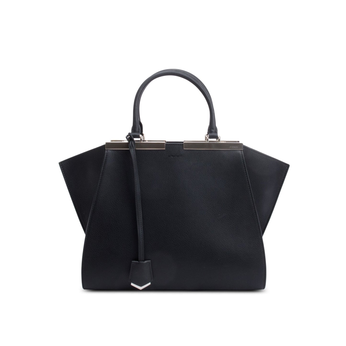 Fendi Vitello Elite 3Jours Tote Leather Black Tote Bag