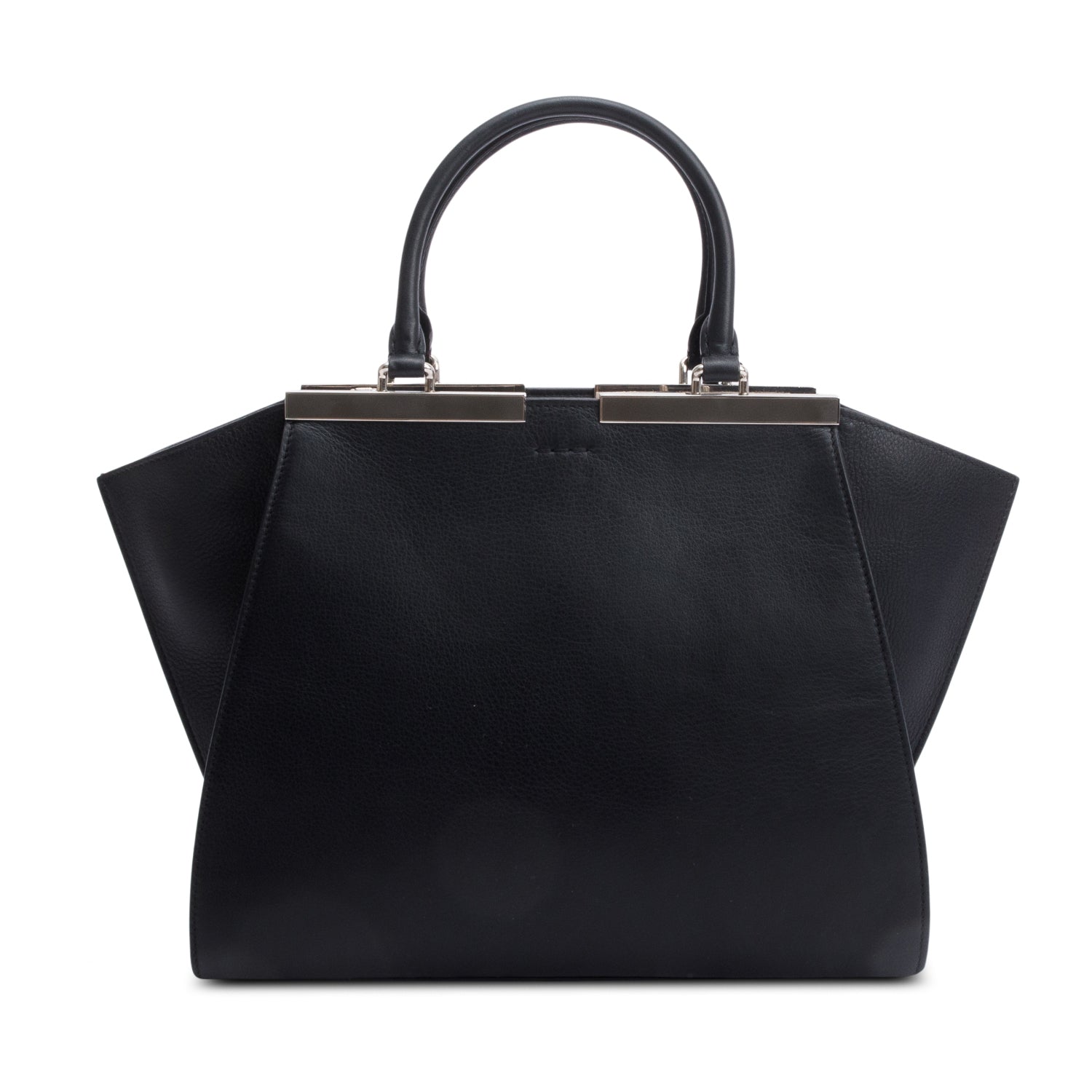 Fendi Vitello Elite 3Jours Tote Leather Black Tote Bag