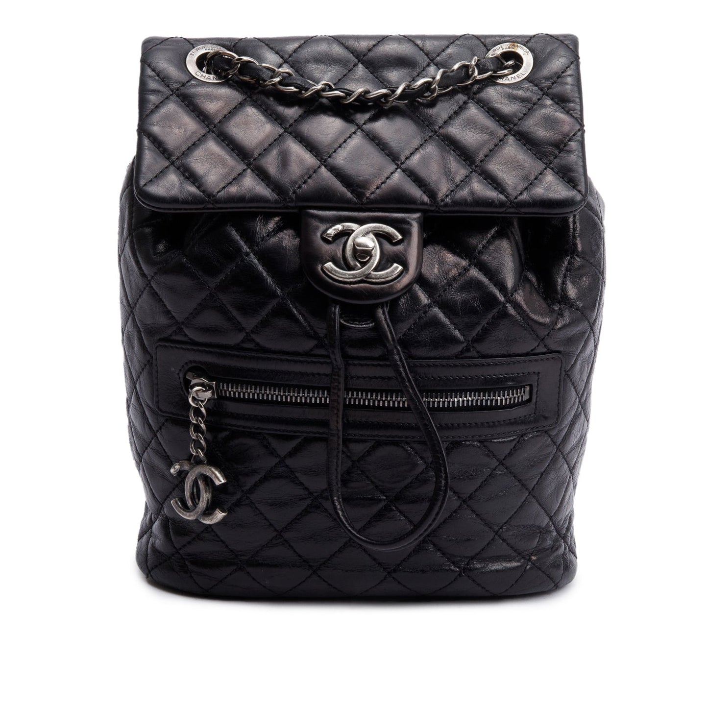 Chanel Quilted Salzburg Mountain Backpack Leather Calfskin Black Travel Bag
