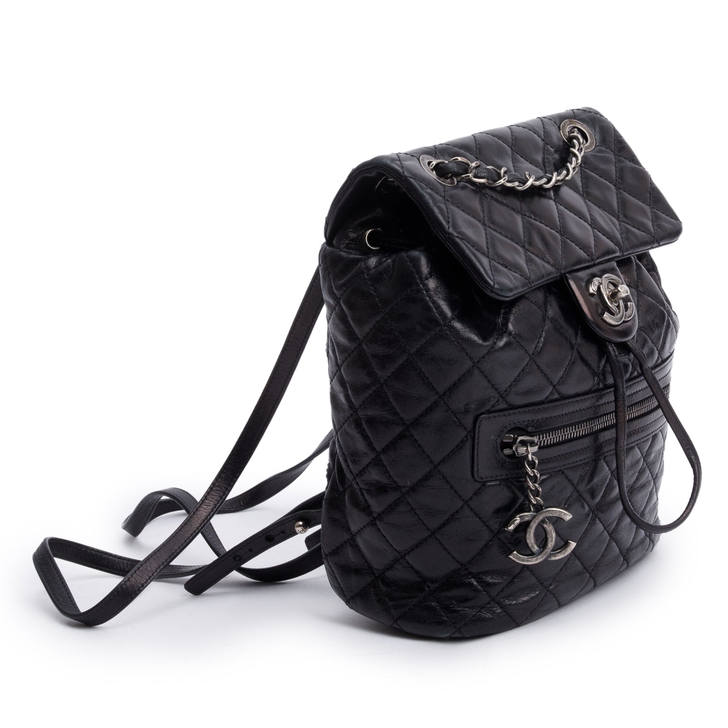 Chanel Quilted Salzburg Mountain Backpack Leather Calfskin Black Travel Bag