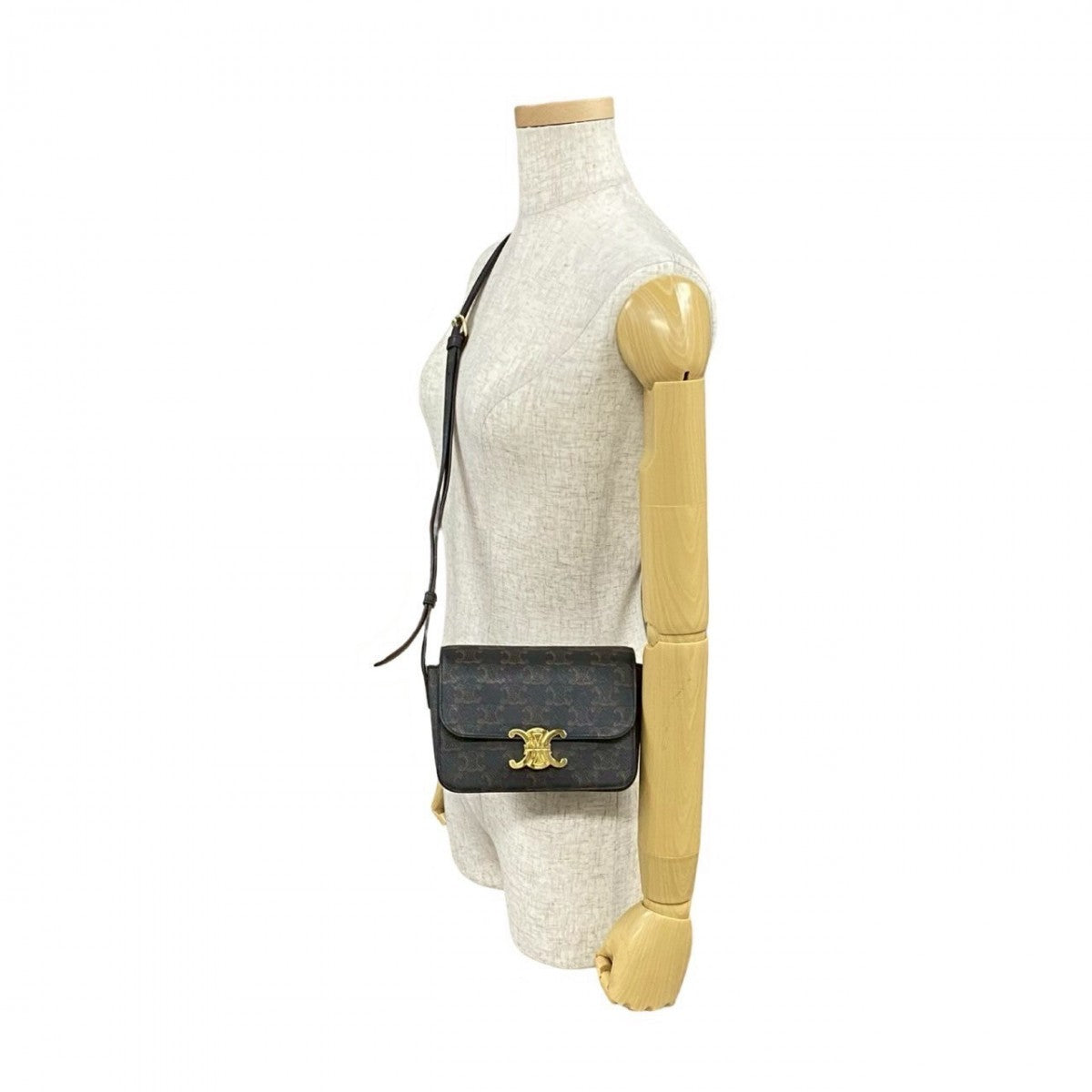 Shoulder Bag , Pvc Logo Metal Triomphe Leather Brown