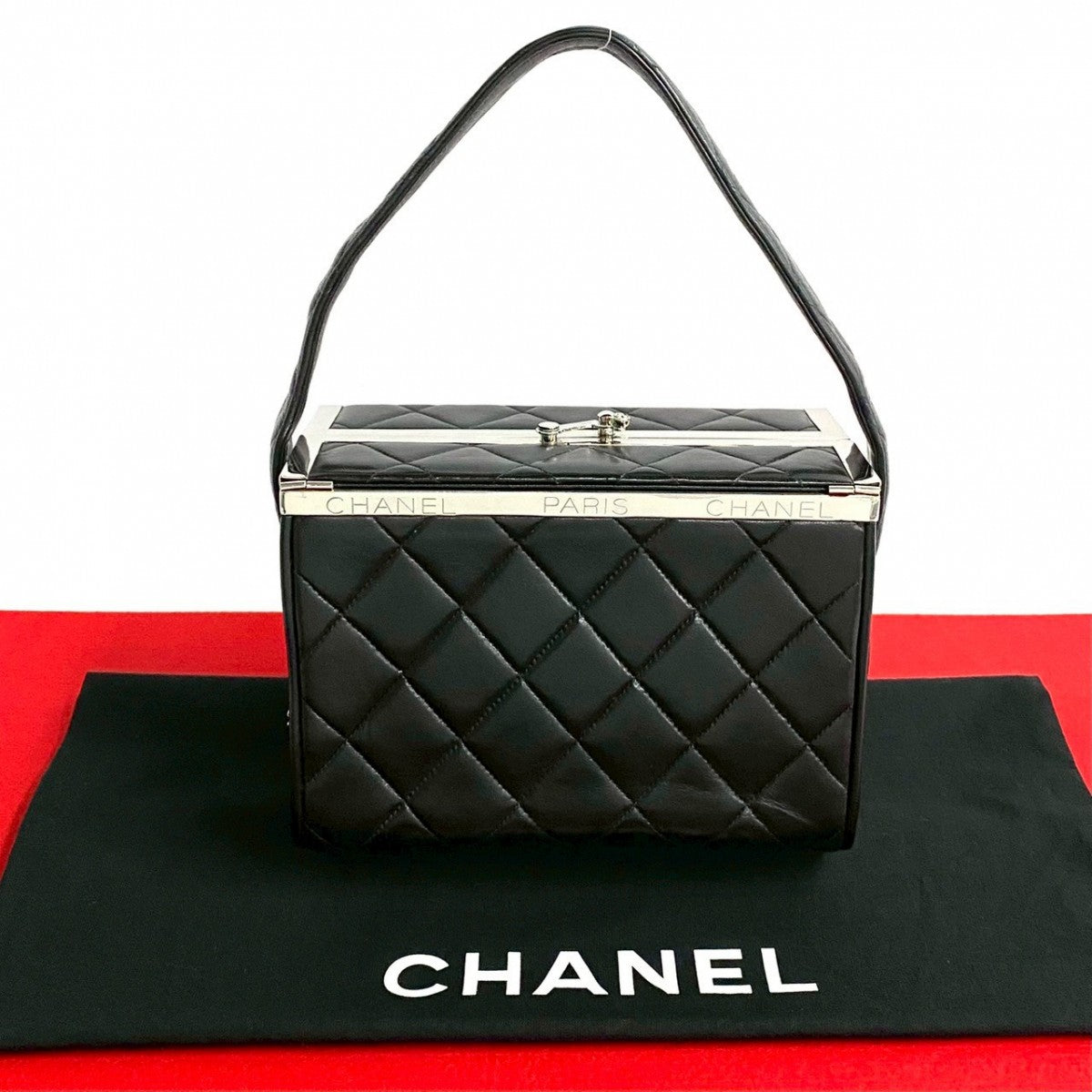 Chanel lambskin Kannon Vanity Black Handbag