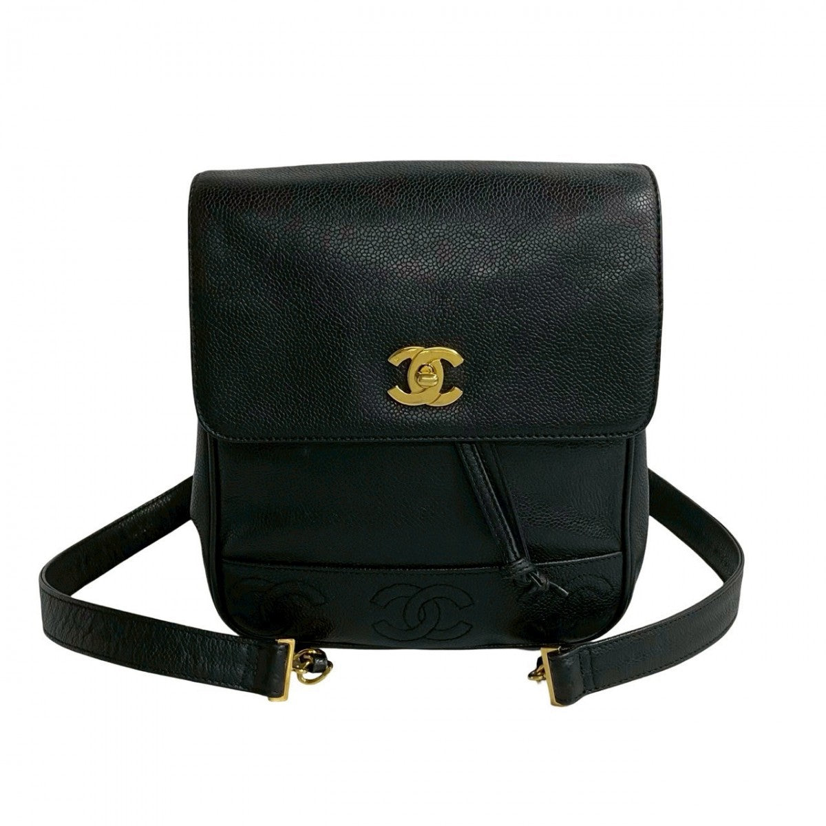 Chanel Backpack Matt caviar skin Trip Luco Black 2