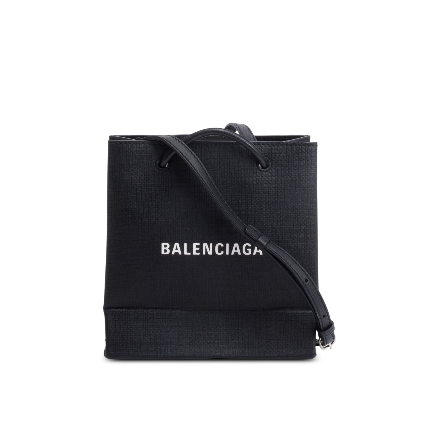 Balenciaga Calfskin Xxs Shopping Tote Leather Black Tote Bag