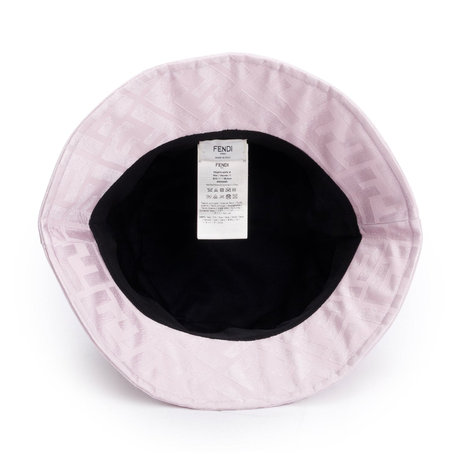 Fendi Zucca Ff Silk Hat Size Pink Bucket Bucket Bag