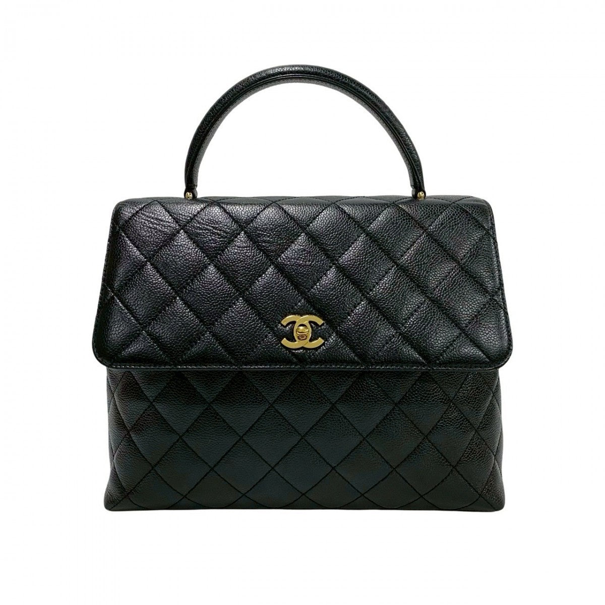 Chanel Matt caviar skin COCO Mark Matrasse Black Handbag