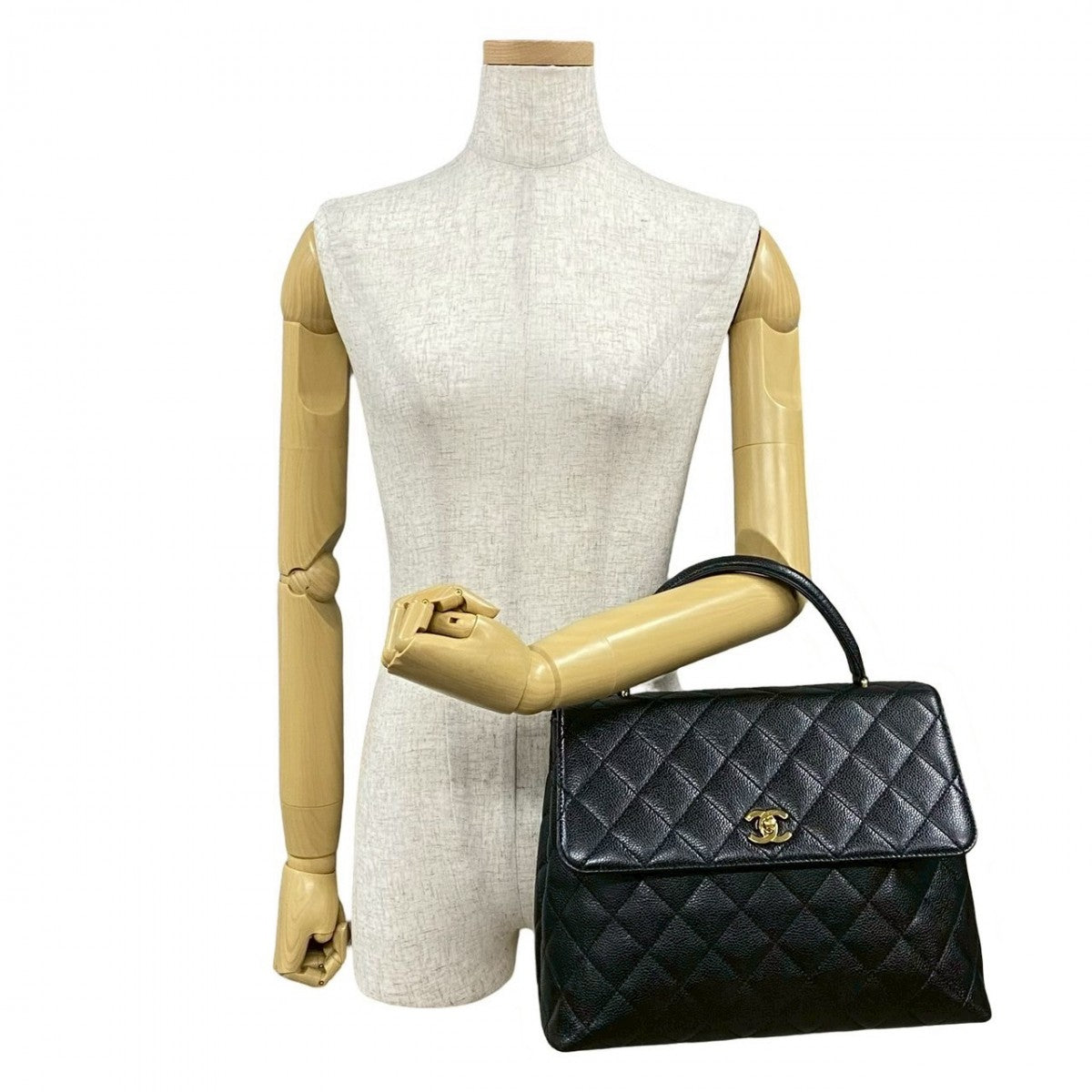 Chanel Matt caviar skin COCO Mark Matrasse Black Handbag