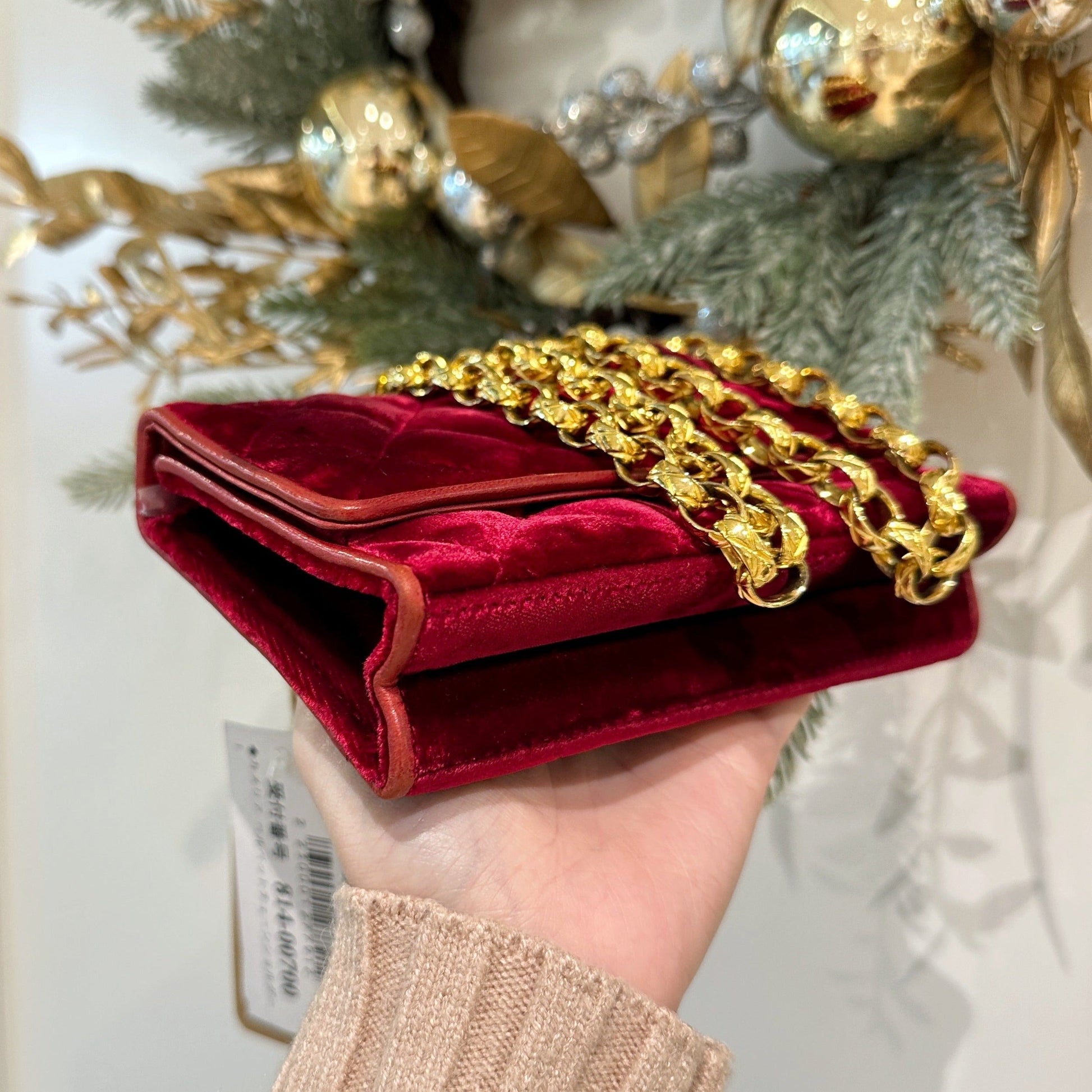 Chanel   velvet camellia  mini flap bag