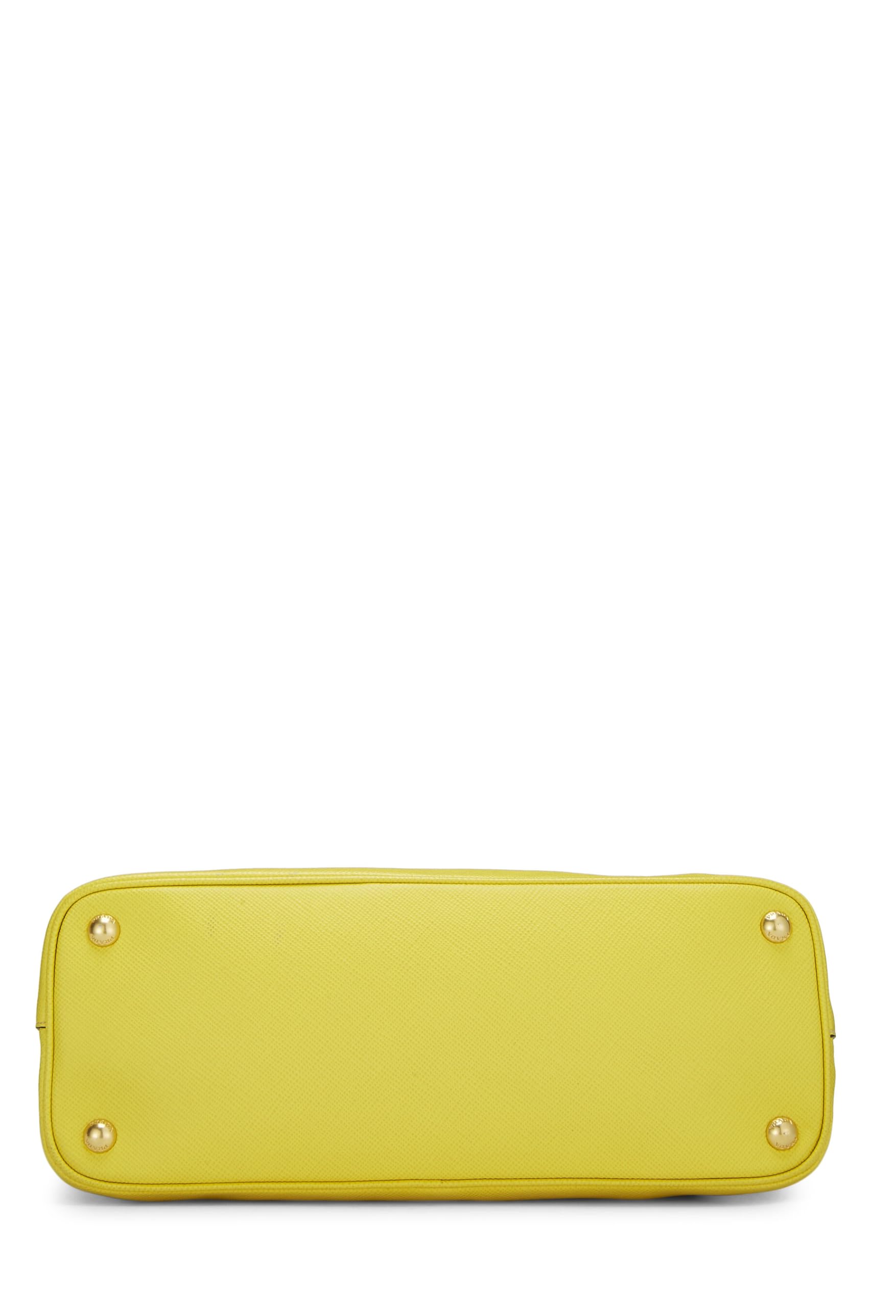 Prada Dome Handbag Saffiano Yellow Travel Bag