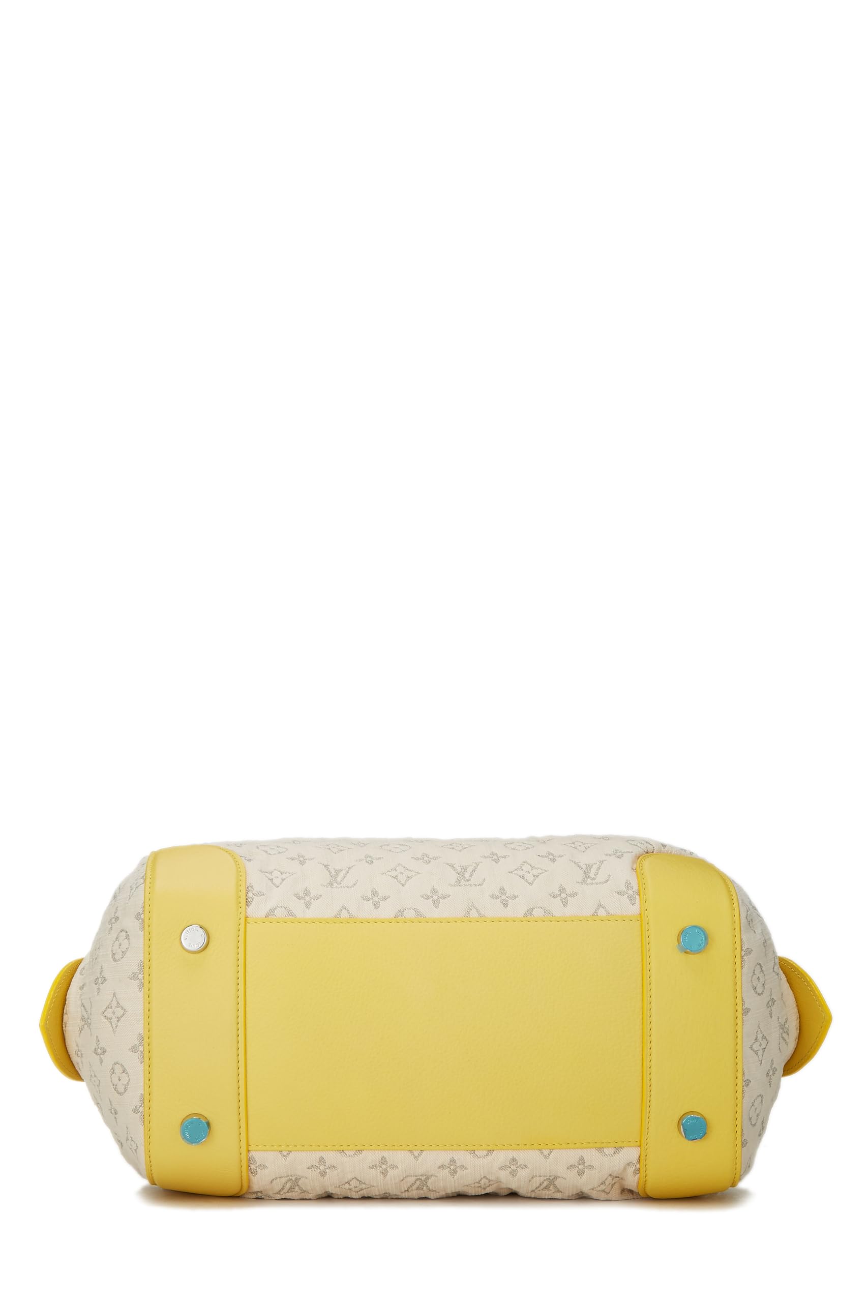Louis Vuitton,  Yellow Monogram Denim Speedy Round, Yellow