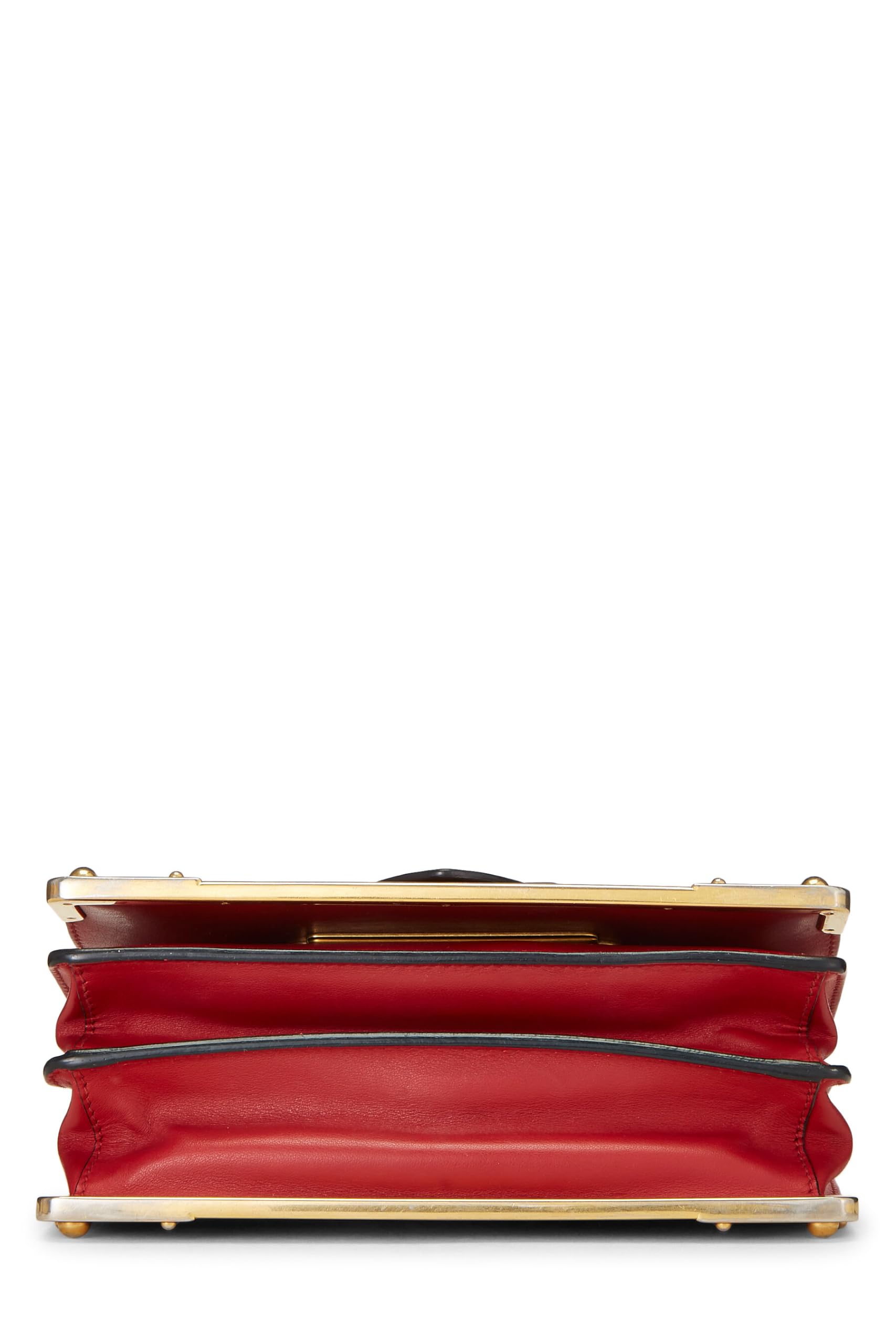 Prada Cahier Crossbody Leather Black Red Crossbody Bag