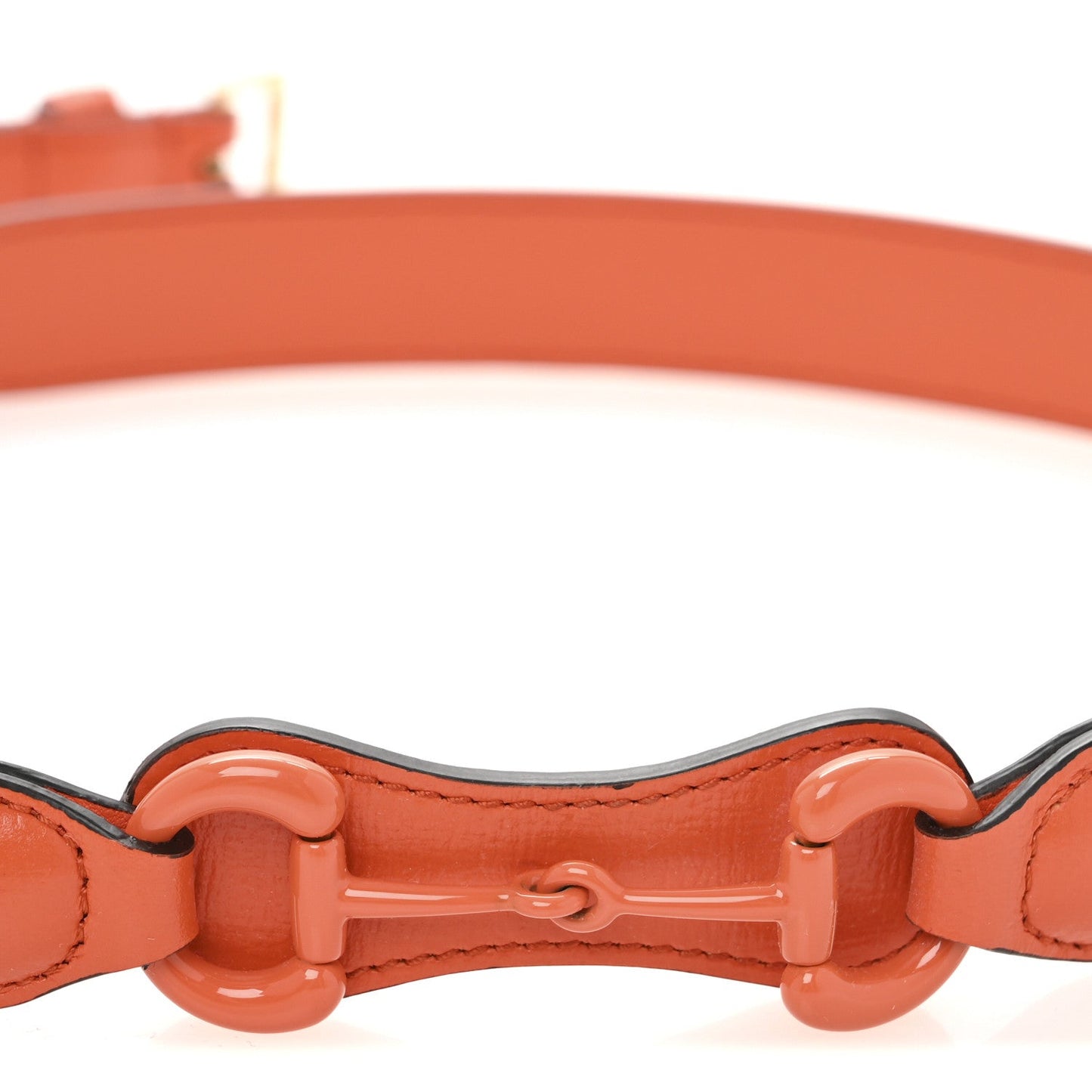Gucci Efesto Leather Womens Horsebit 15/23mm Belt 85 34 Orange