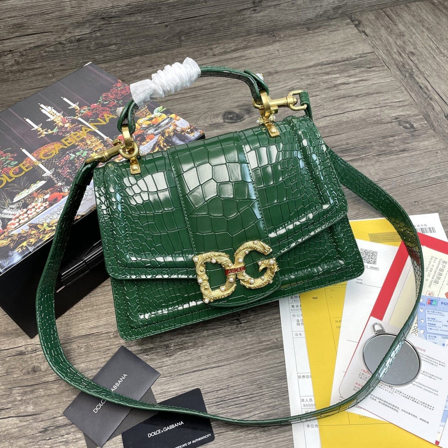 Print Girls Green Travel Bag