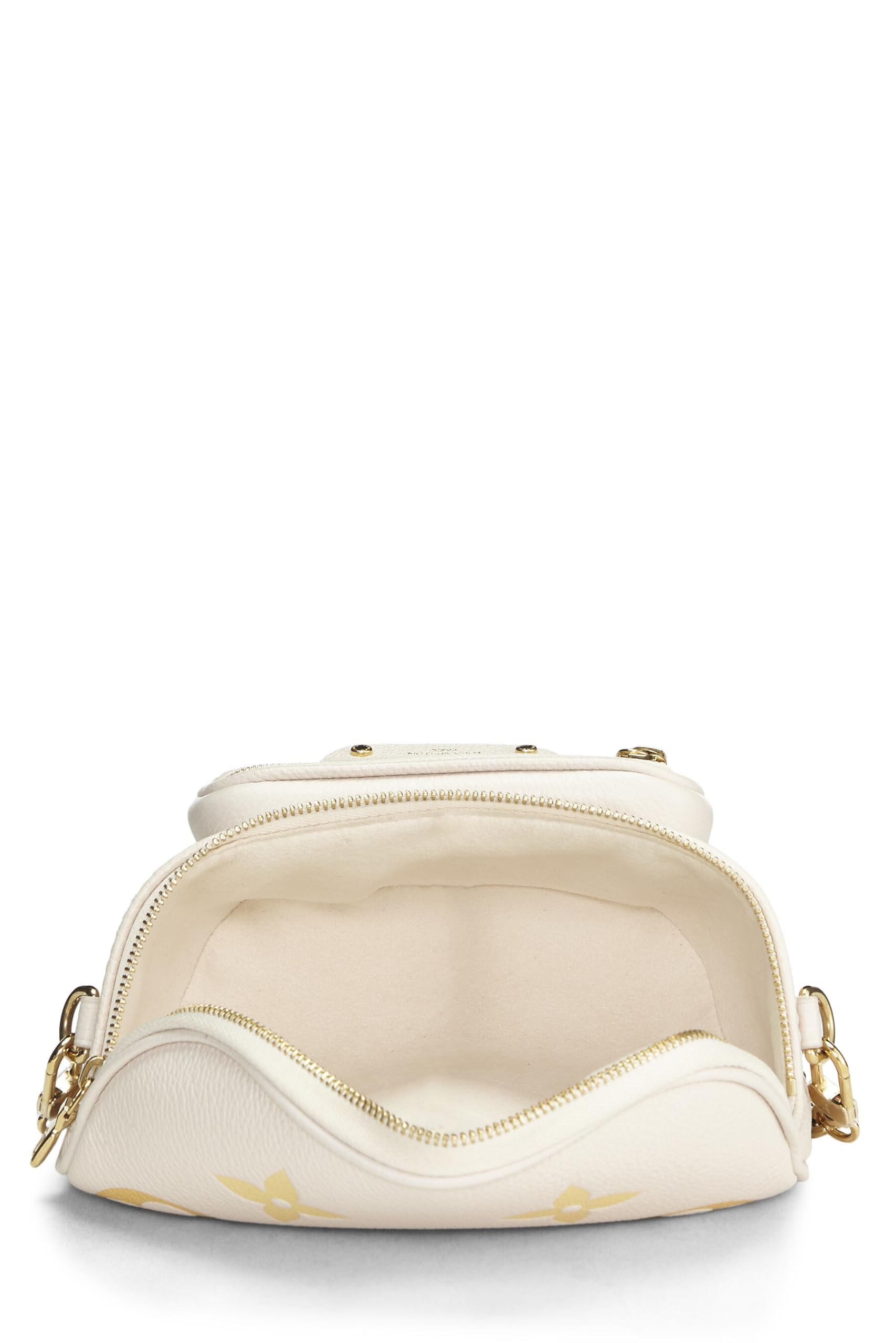 Louis Vuitton,  Cream Giant Monogram Empreinte Bumbag Mini, Cream