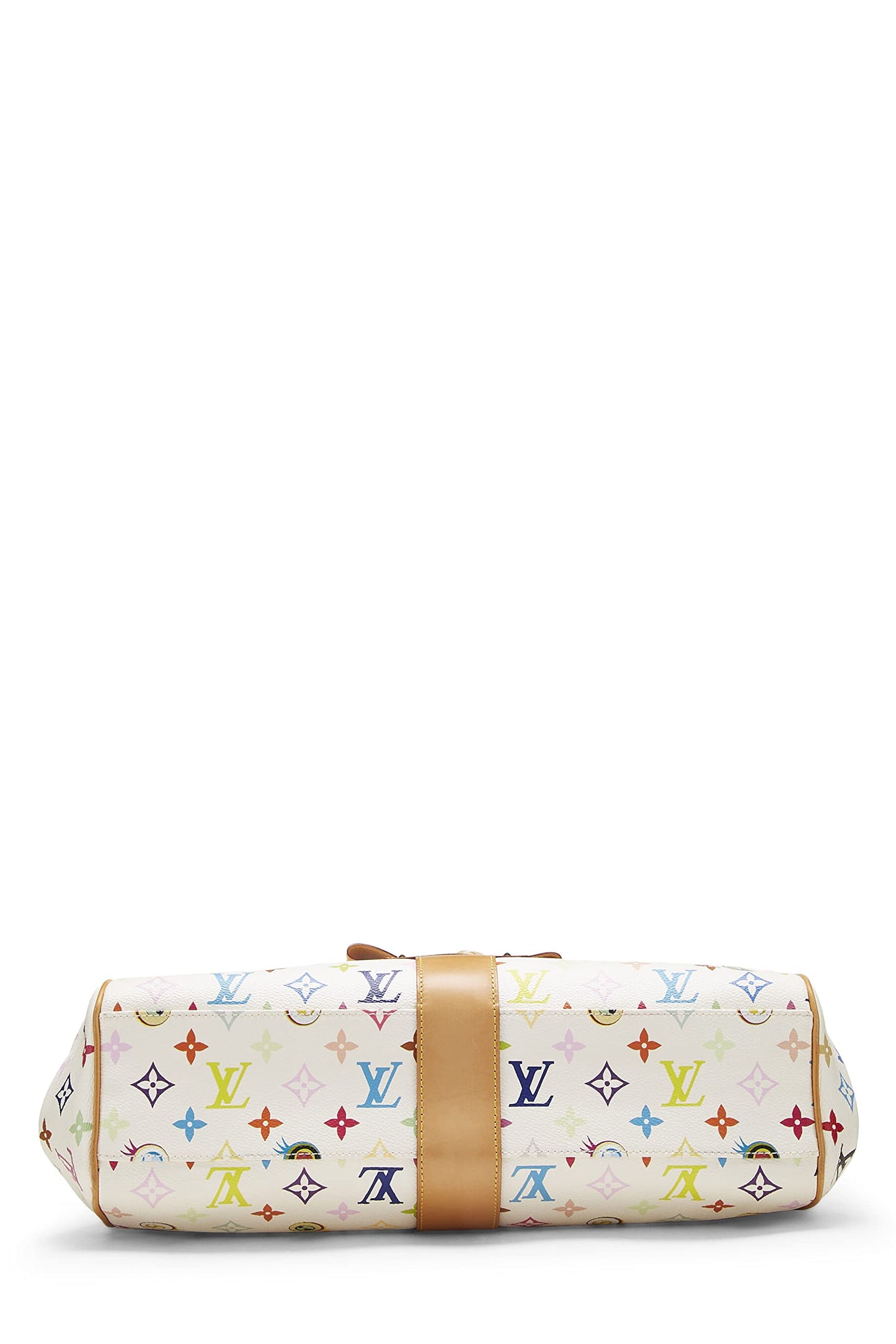 Louis Vuitton,  Takashi Murakami x Louis Vuitton White Monogram Multicolore Eye Love You Handbag, White