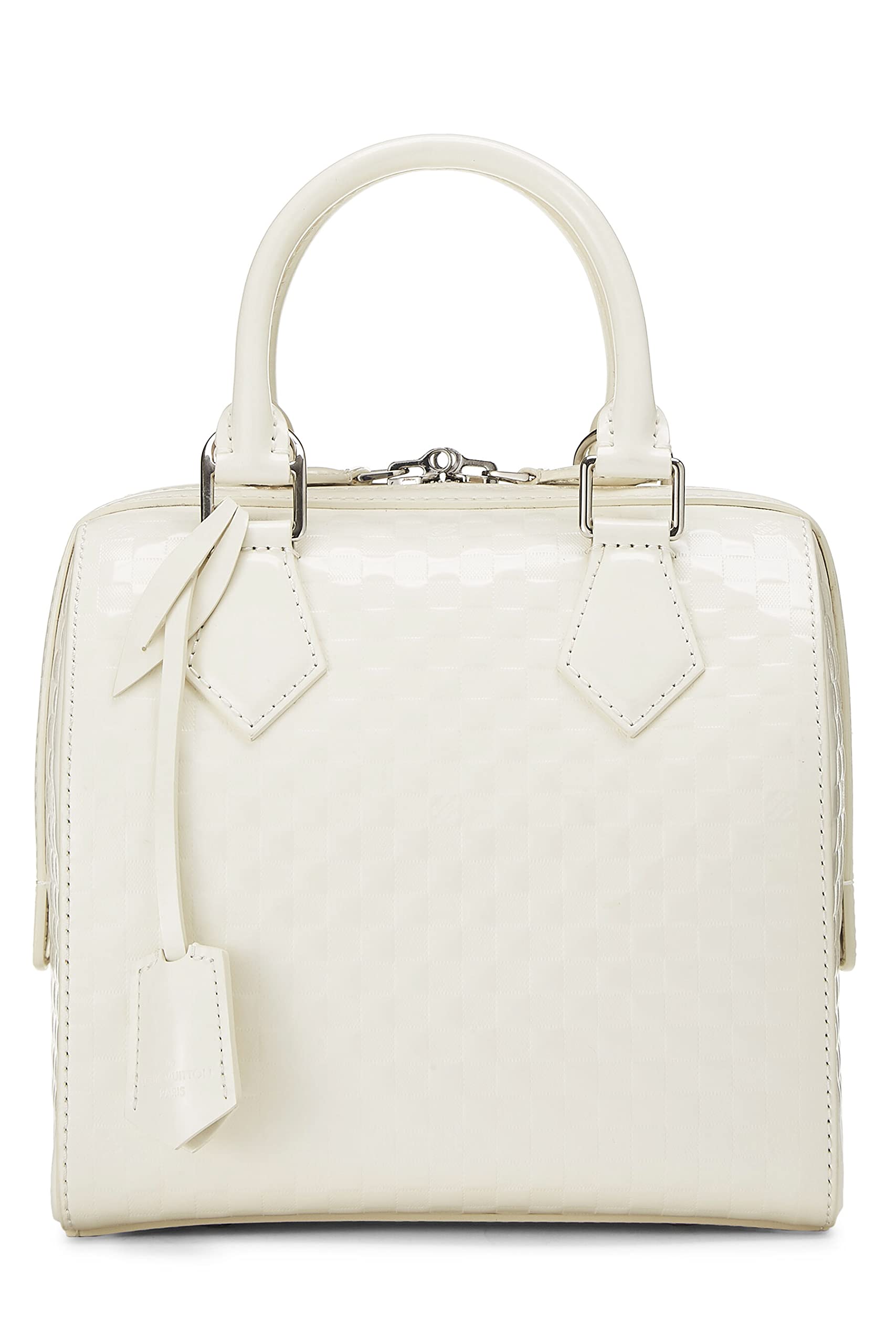 Louis Vuitton,  White Damier Facette Speedy Cube PM, White
