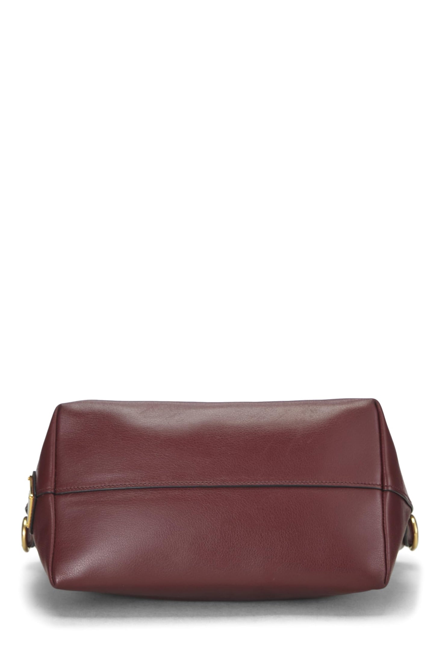 Prada Burgundy Calfskin Convertible Handbag Burgundy Logo Embossed Travel Bag
