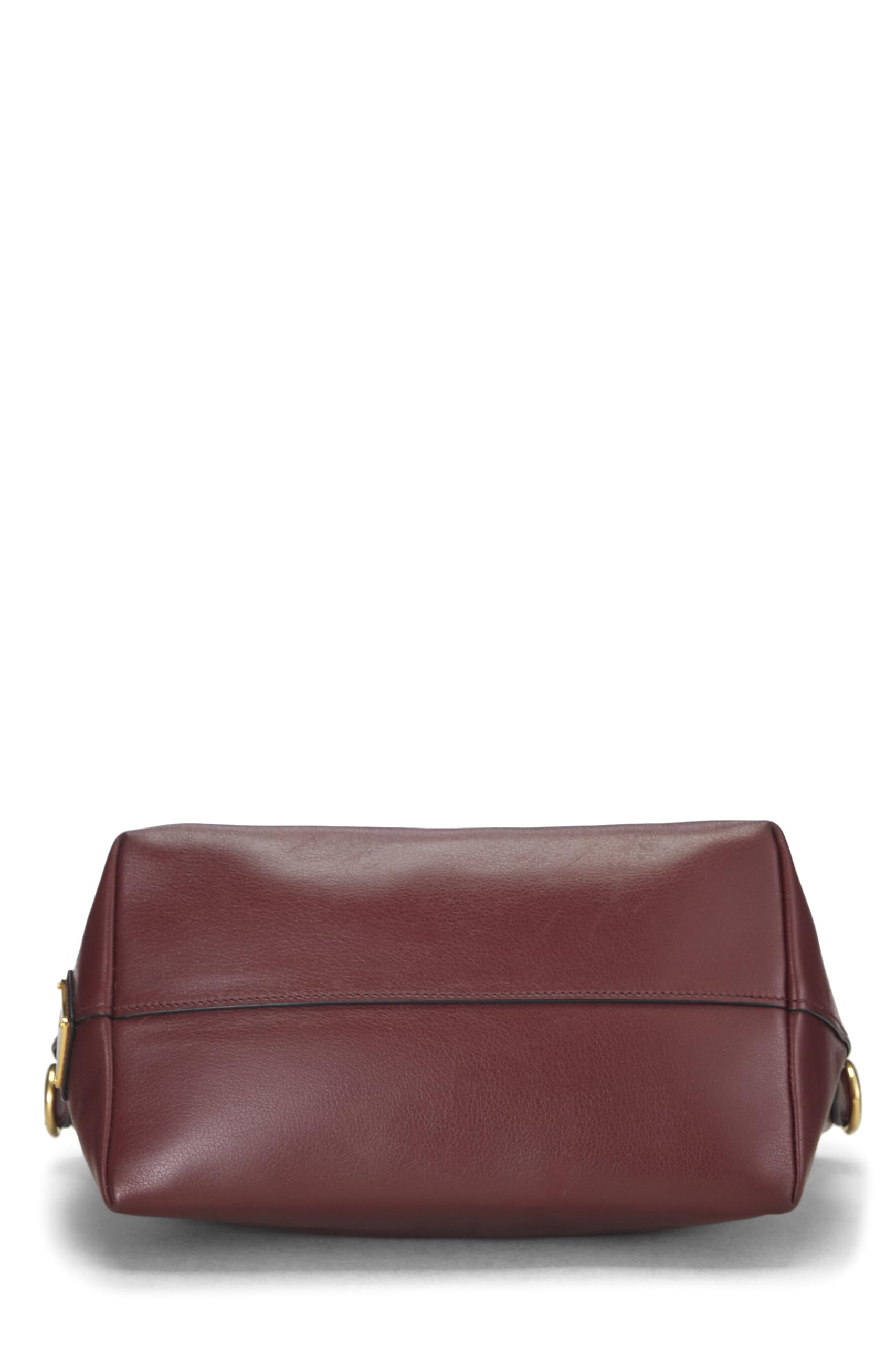 Prada Burgundy Calfskin Convertible Handbag Burgundy Logo Embossed Travel Bag