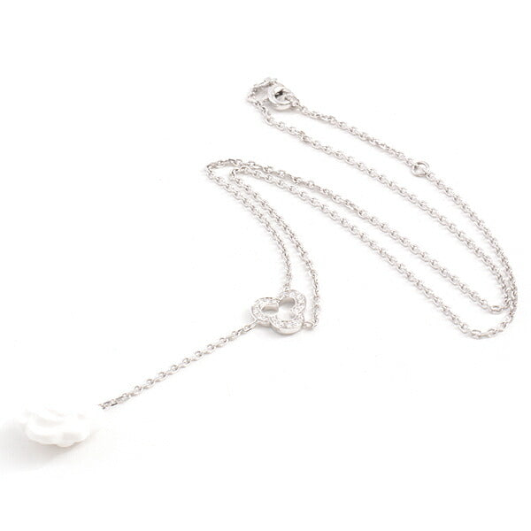 Chanel 18K White Gold Camelia Diamond Necklace Bag