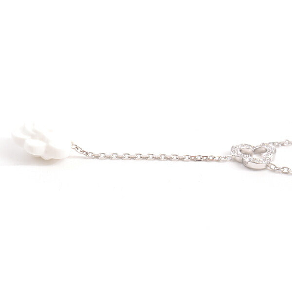 Chanel 18K White Gold Camelia Diamond Necklace Bag