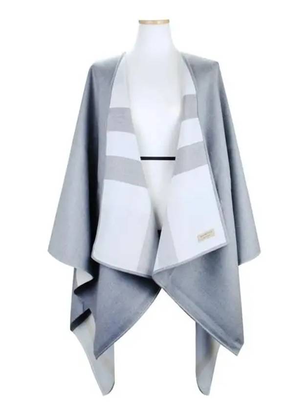 Burberry Luxury Women Check Reversible Wool Cape Grey Handbag Gray Travel Bag