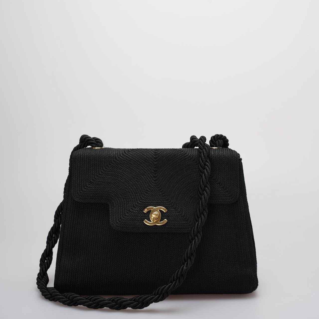 Chanel   Silk Rope Mini Kelly Flap Bag 24K Gold Hardware 1997 Woven