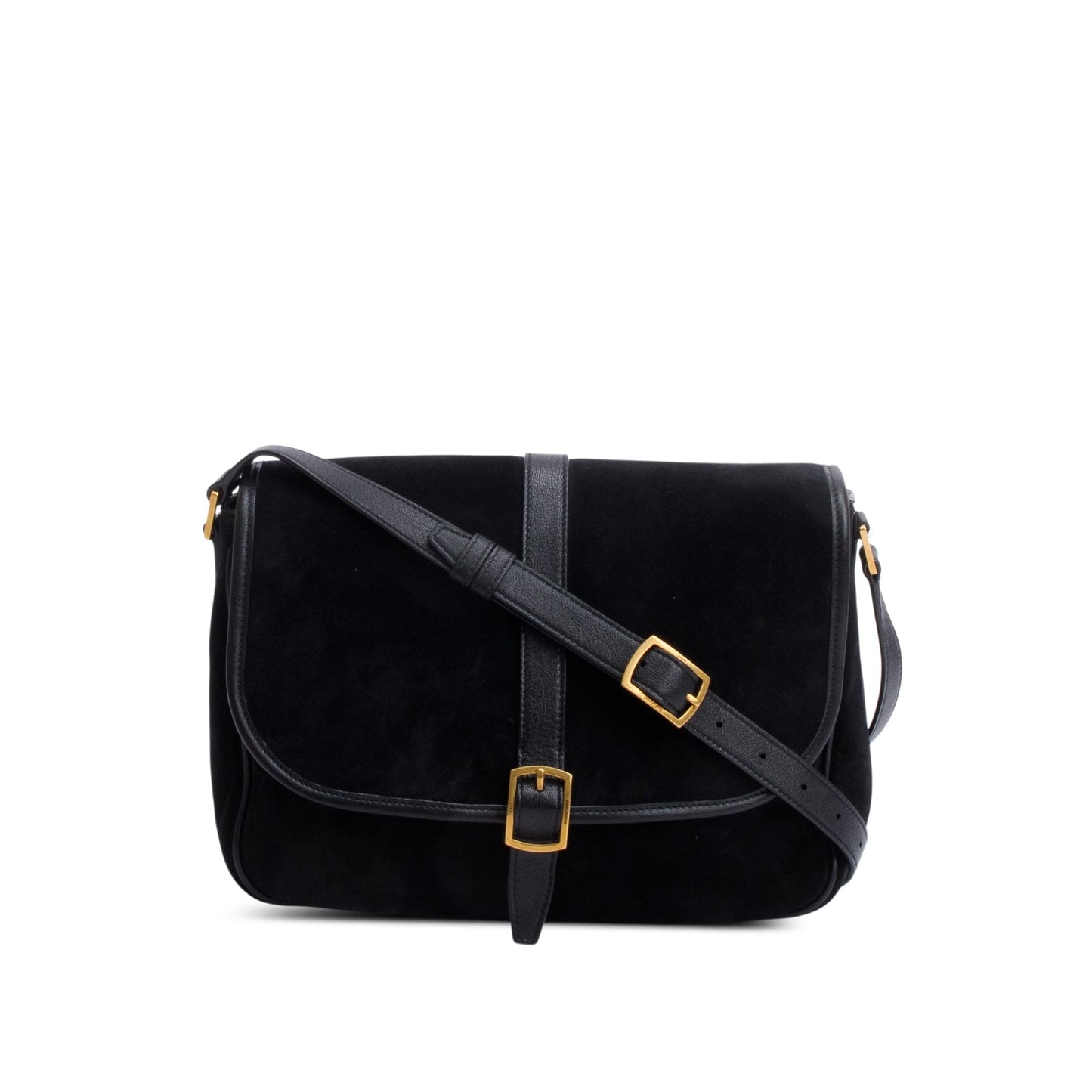 YSL Saint Laurent Sorbonne Crossbody Bag Suede Black