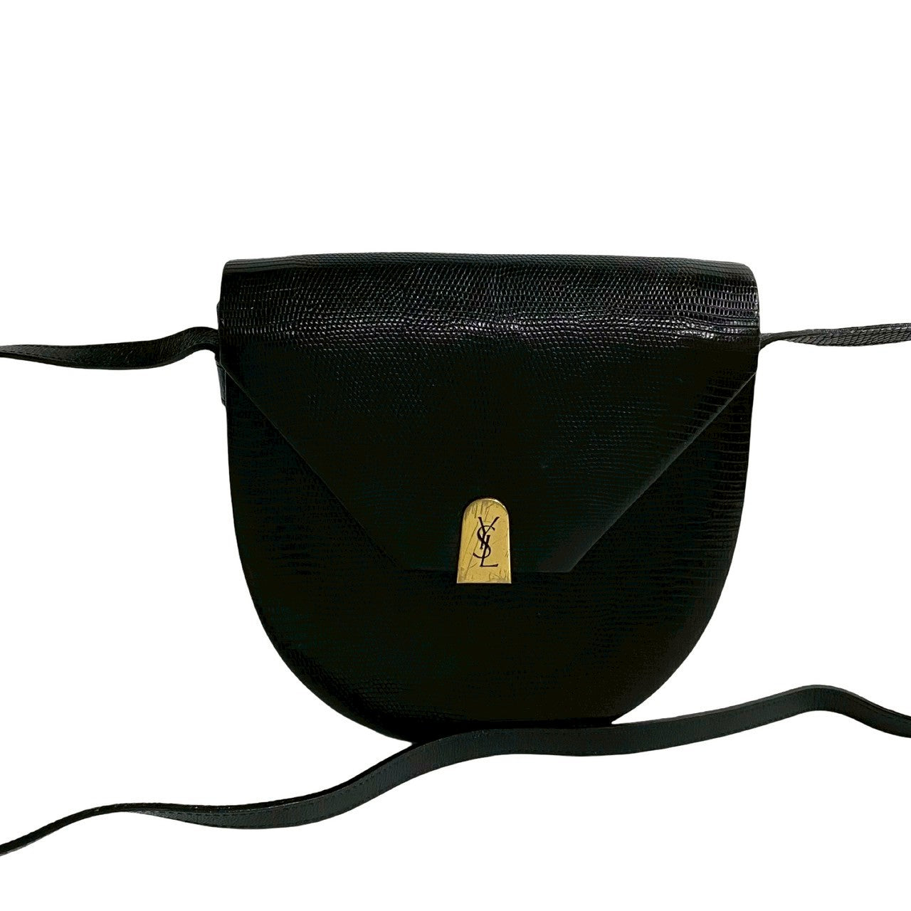 YSL Saint Laurent Lizard Shoulder Bag Leather