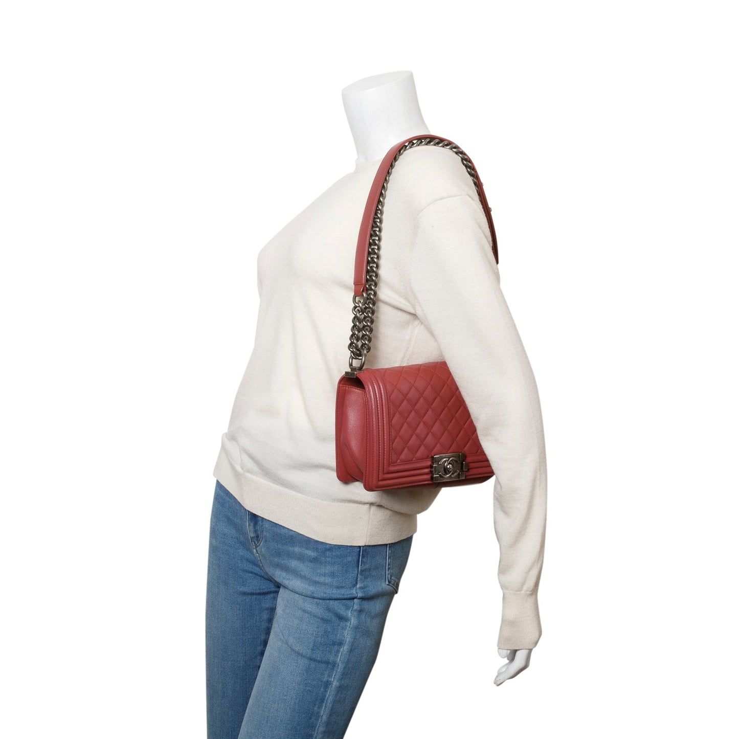 Chanel Quilted Boy Leather Lambskin Pink Travel Bag Boy Bag