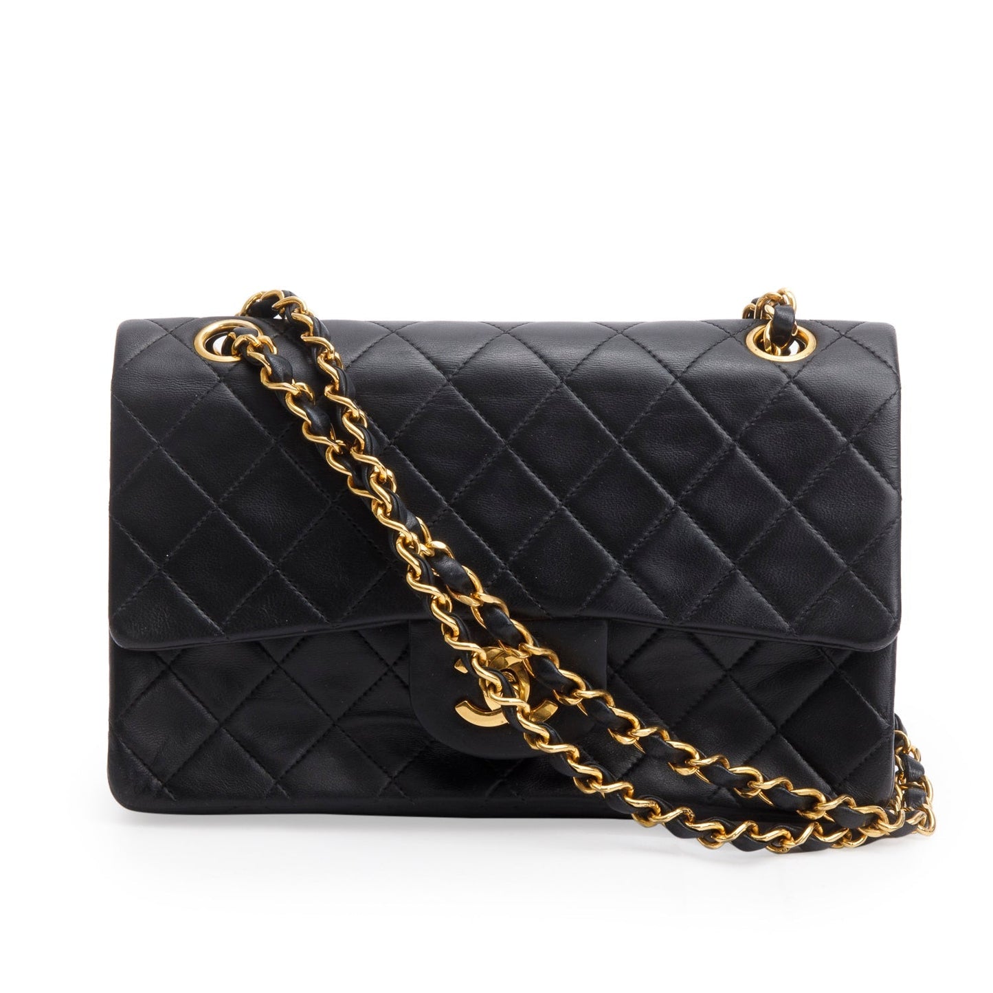Chanel Classic Double Flap Lambskin Black Travel Bag 10