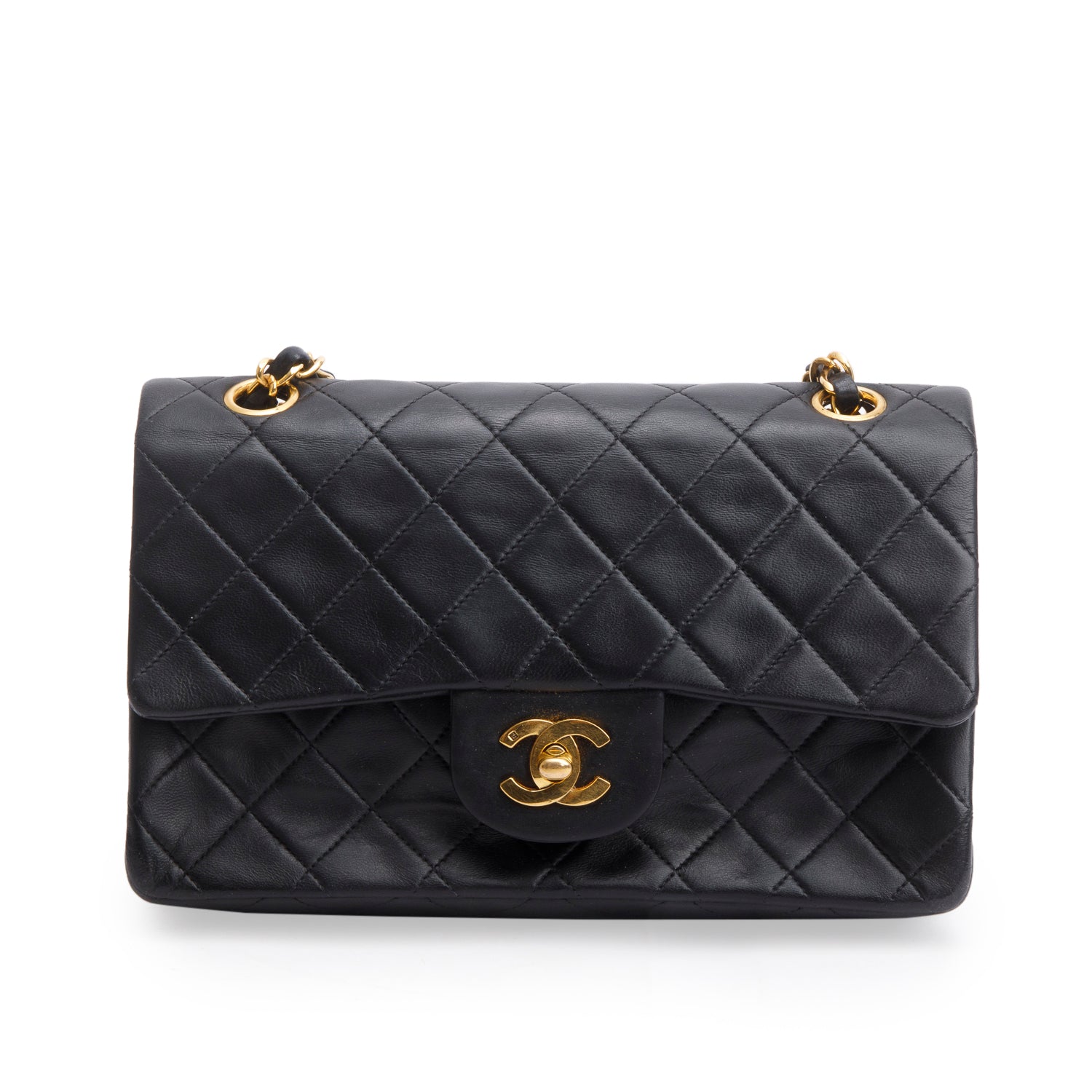 Chanel Classic Double Flap Lambskin Black Travel Bag 10