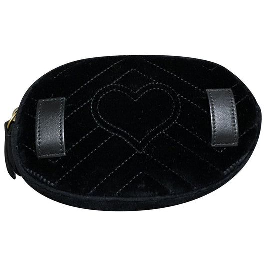 Gucci marmont black velvet belt bag