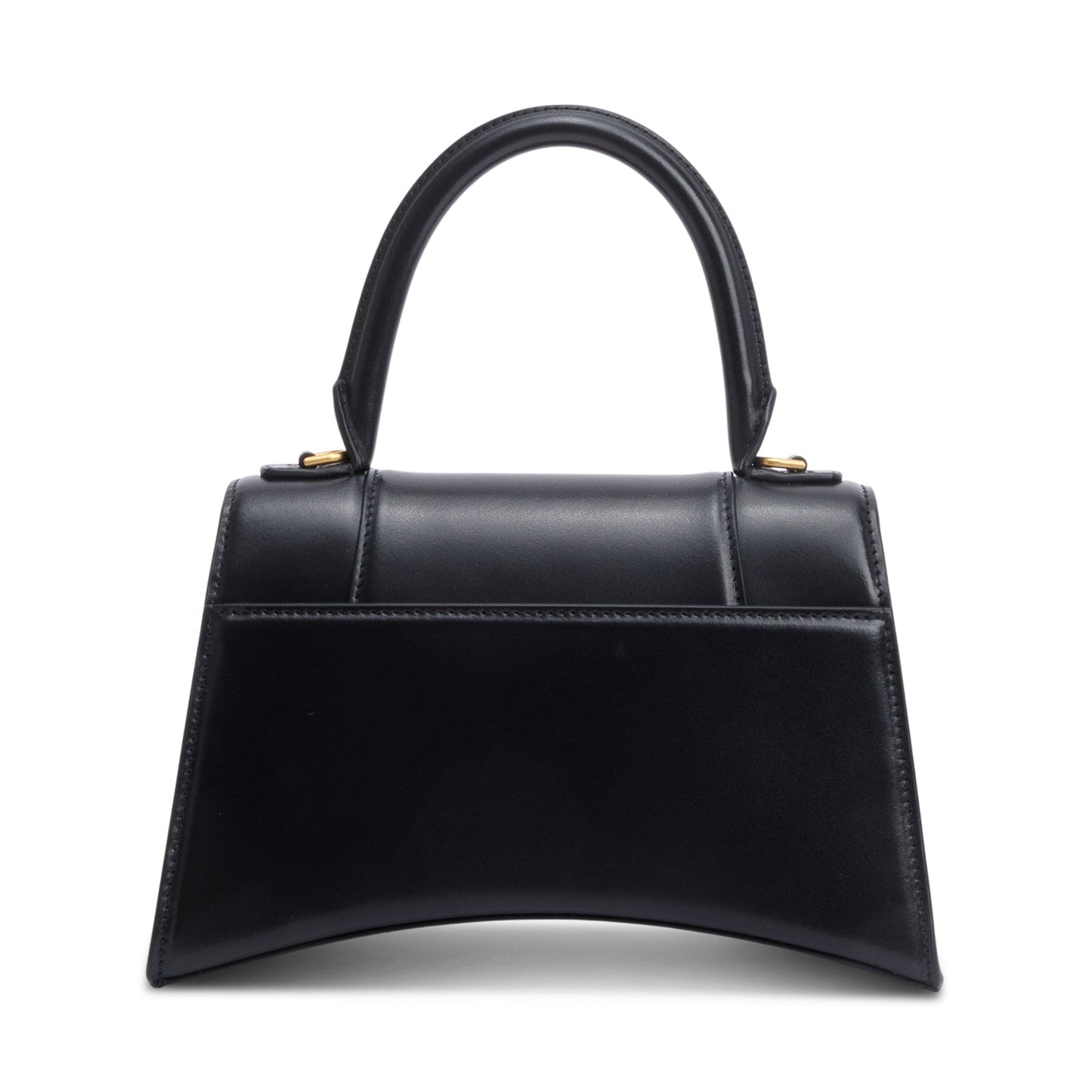 Balenciaga Smooth Hourglass Top Handle Bag Leather Black Travel Bag