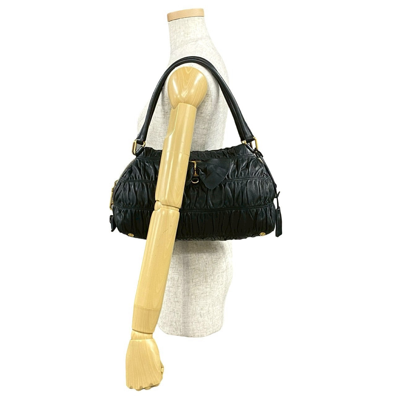 Prada 2Way Handbag Leather Travel Bag 2Way Handbag 2