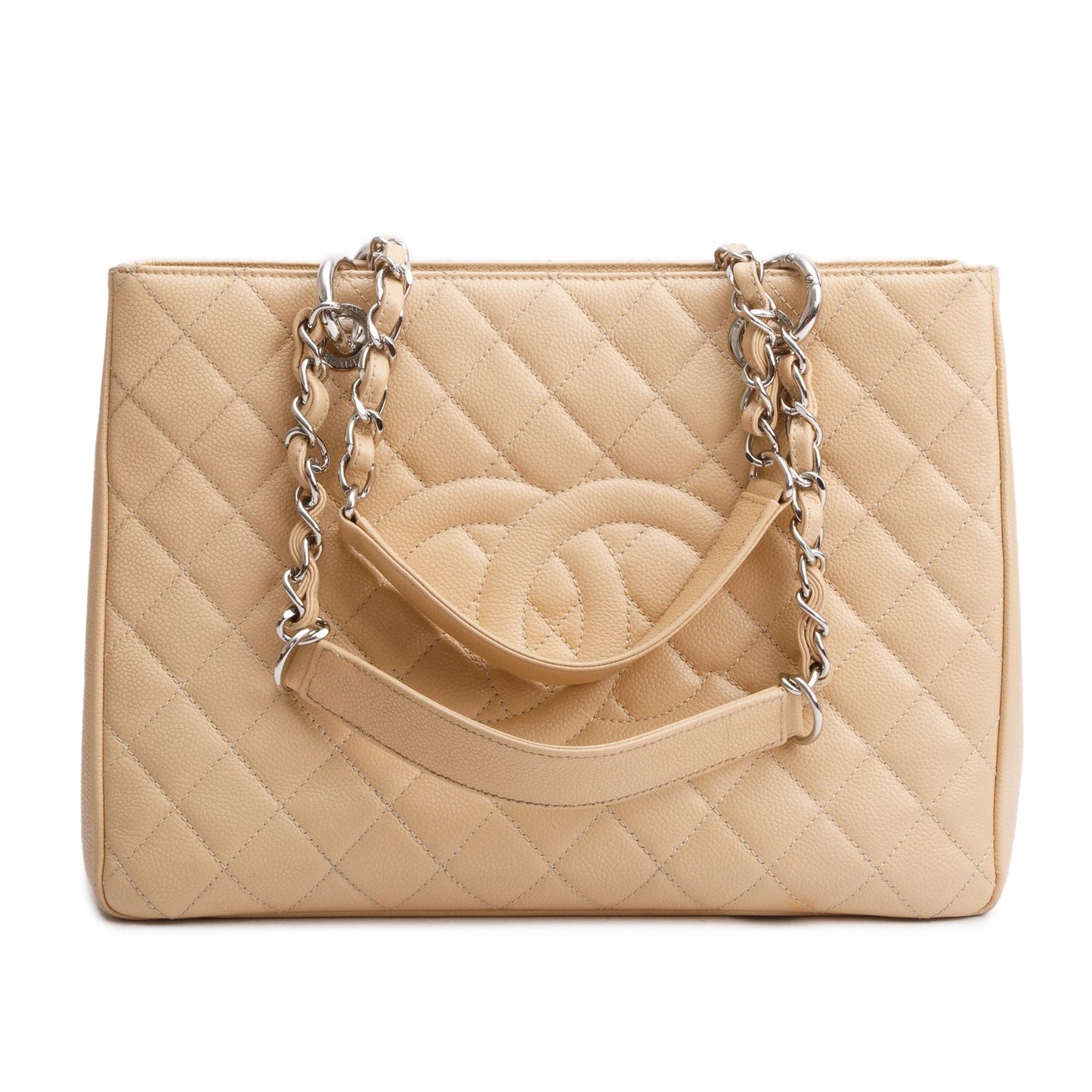 Chanel Caviar Grand Shopping GST Leather Beige Travel Bag Box Receipt