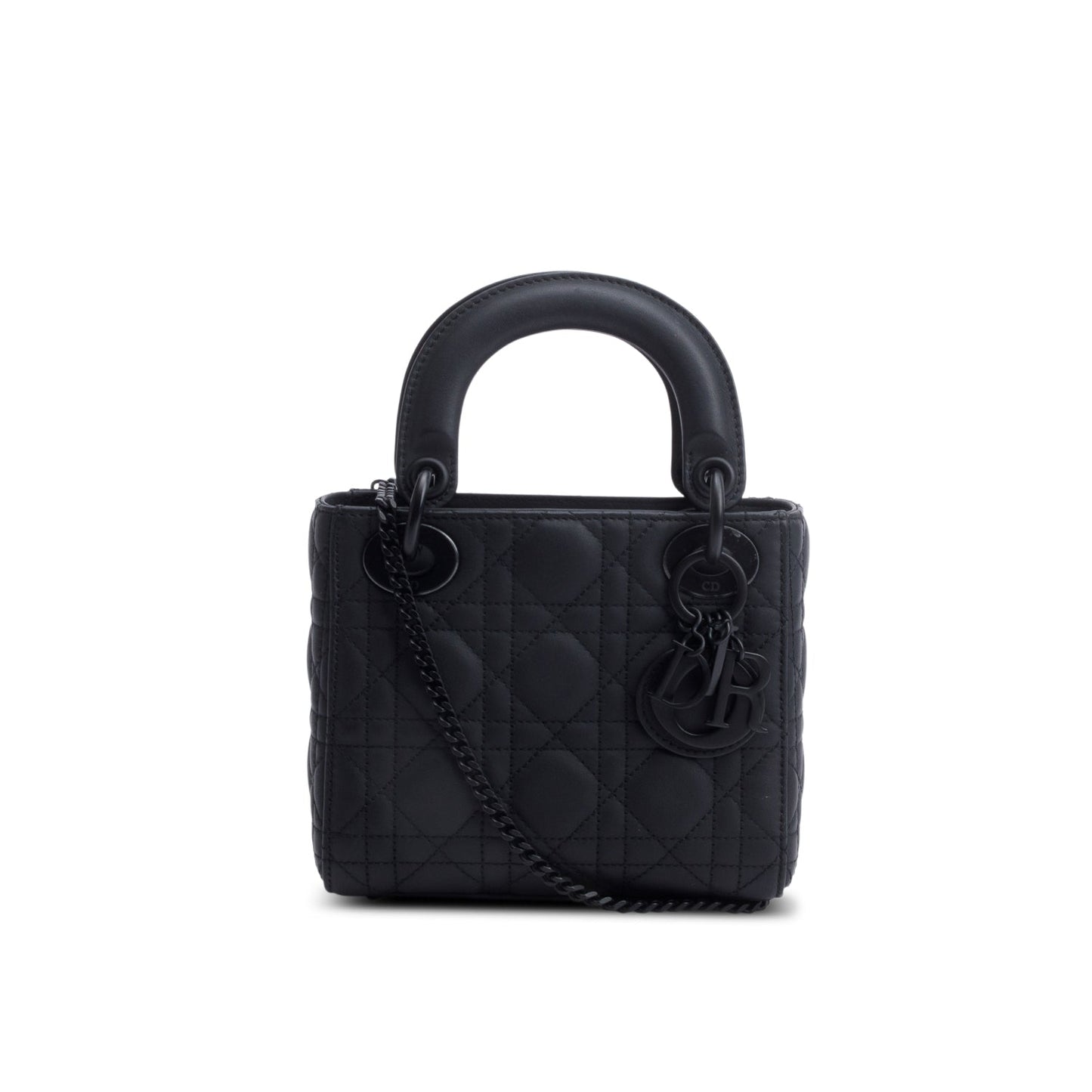 Dior Christian Ultramatte Cannage Lady Bag Leather Black Travel Bag