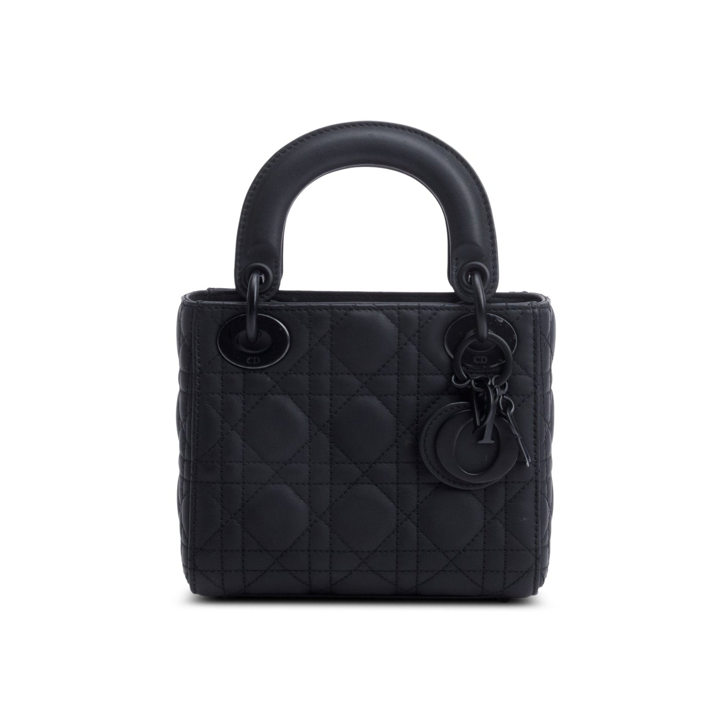 Dior Christian Ultramatte Cannage Lady Bag Leather Black Travel Bag