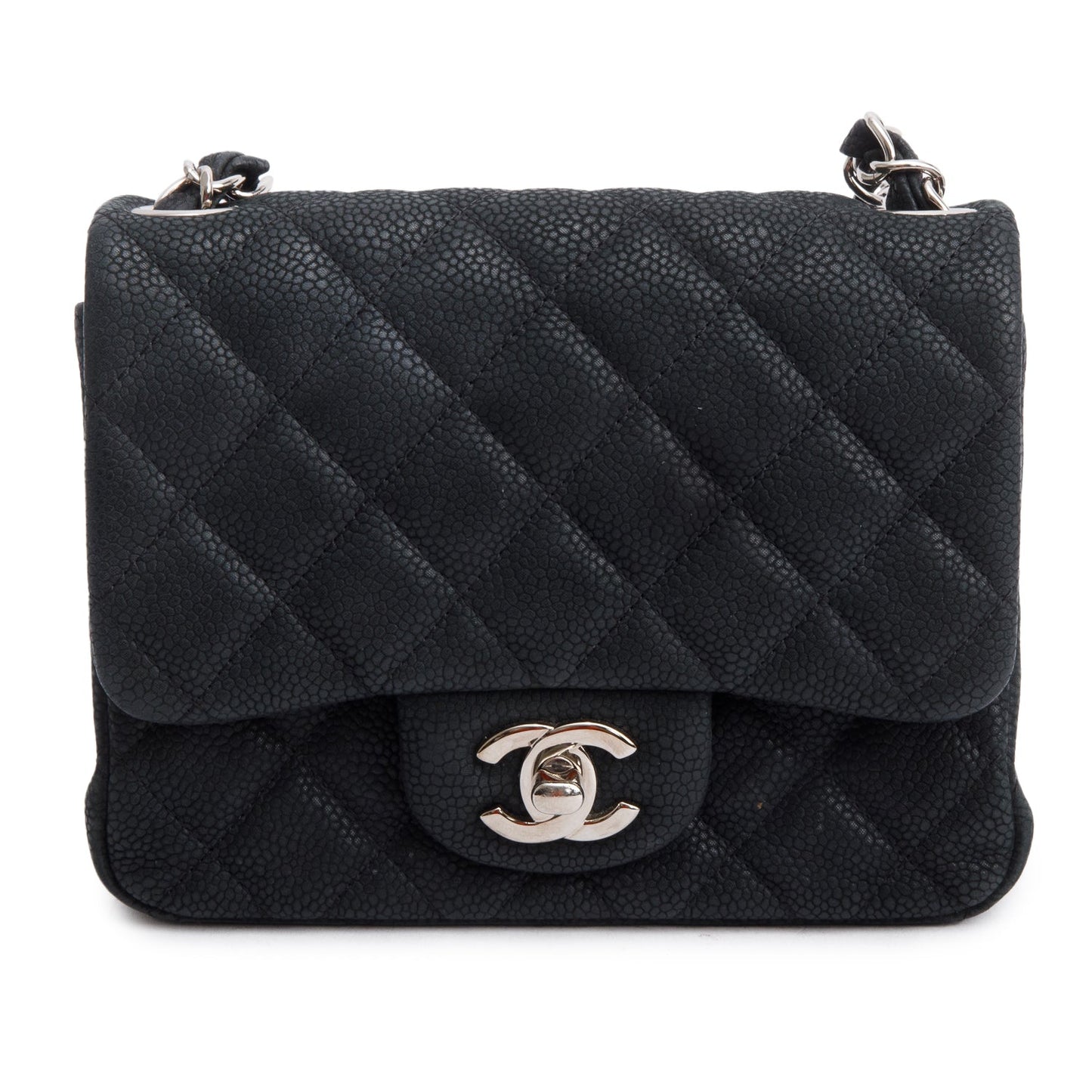 Chanel Quilted Matte Caviar Classic Square Leather Black Travel Bag