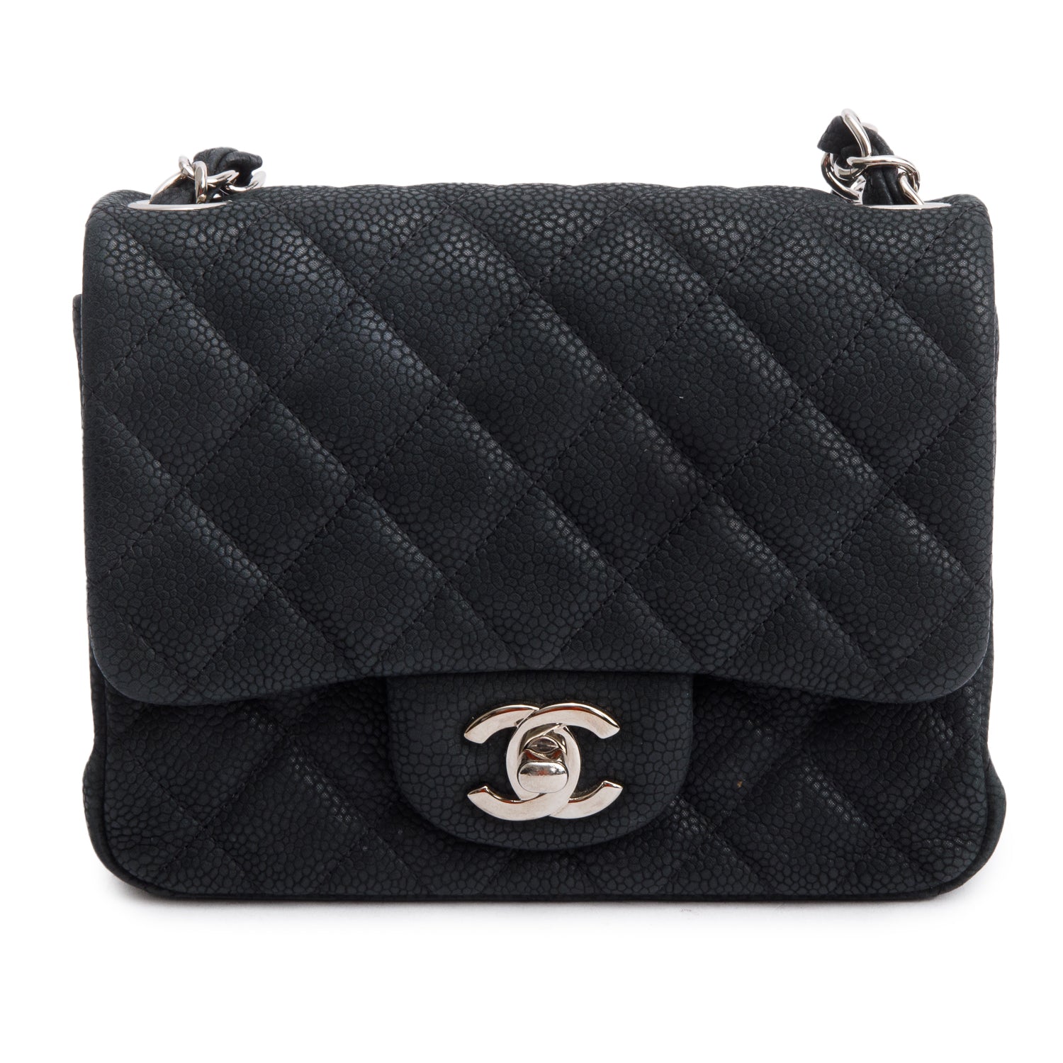 Chanel Quilted Matte Caviar Classic Square Leather Black Travel Bag