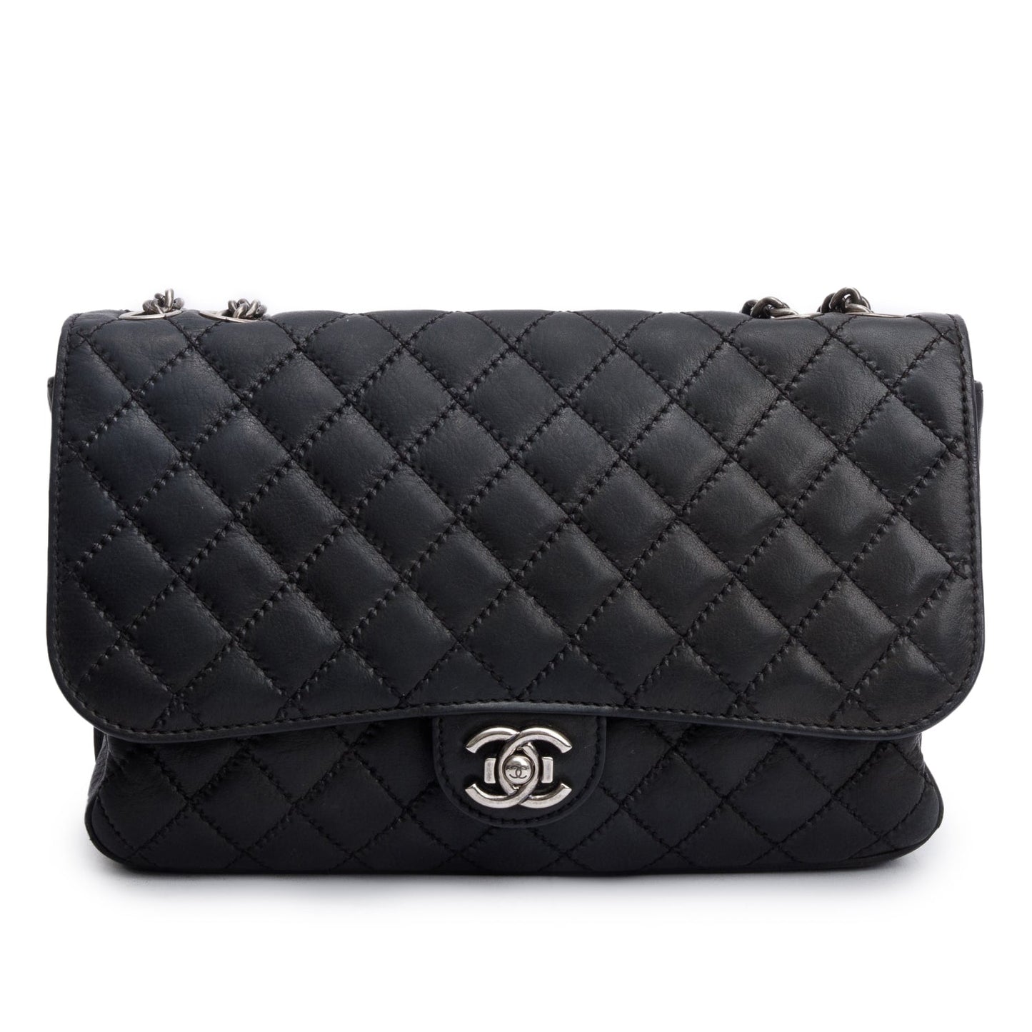 Chanel Ultimate Stitch Soft Flap Leather Calfskin Black Travel Bag