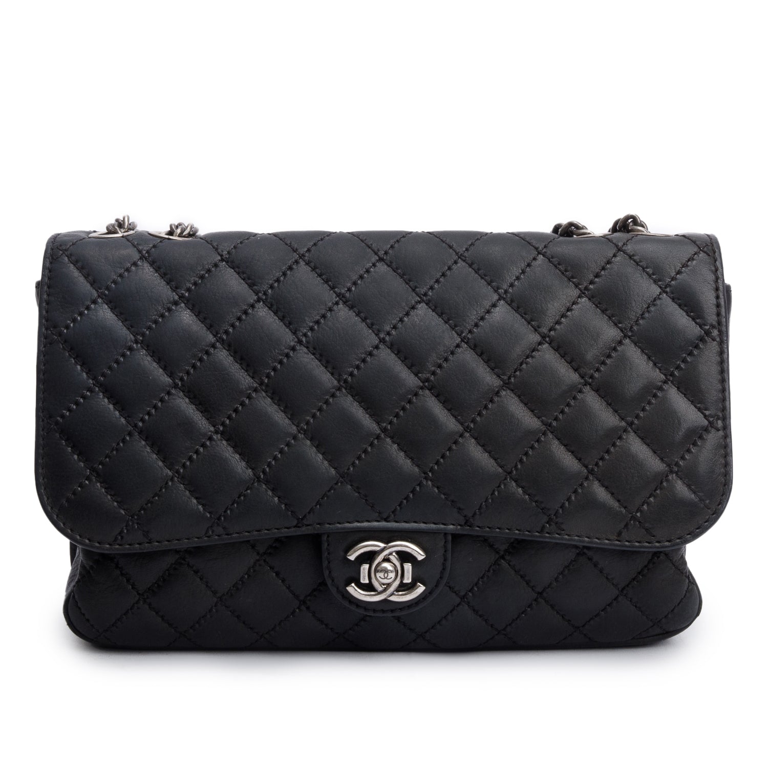 Chanel Ultimate Stitch Soft Flap Leather Calfskin Black Travel Bag