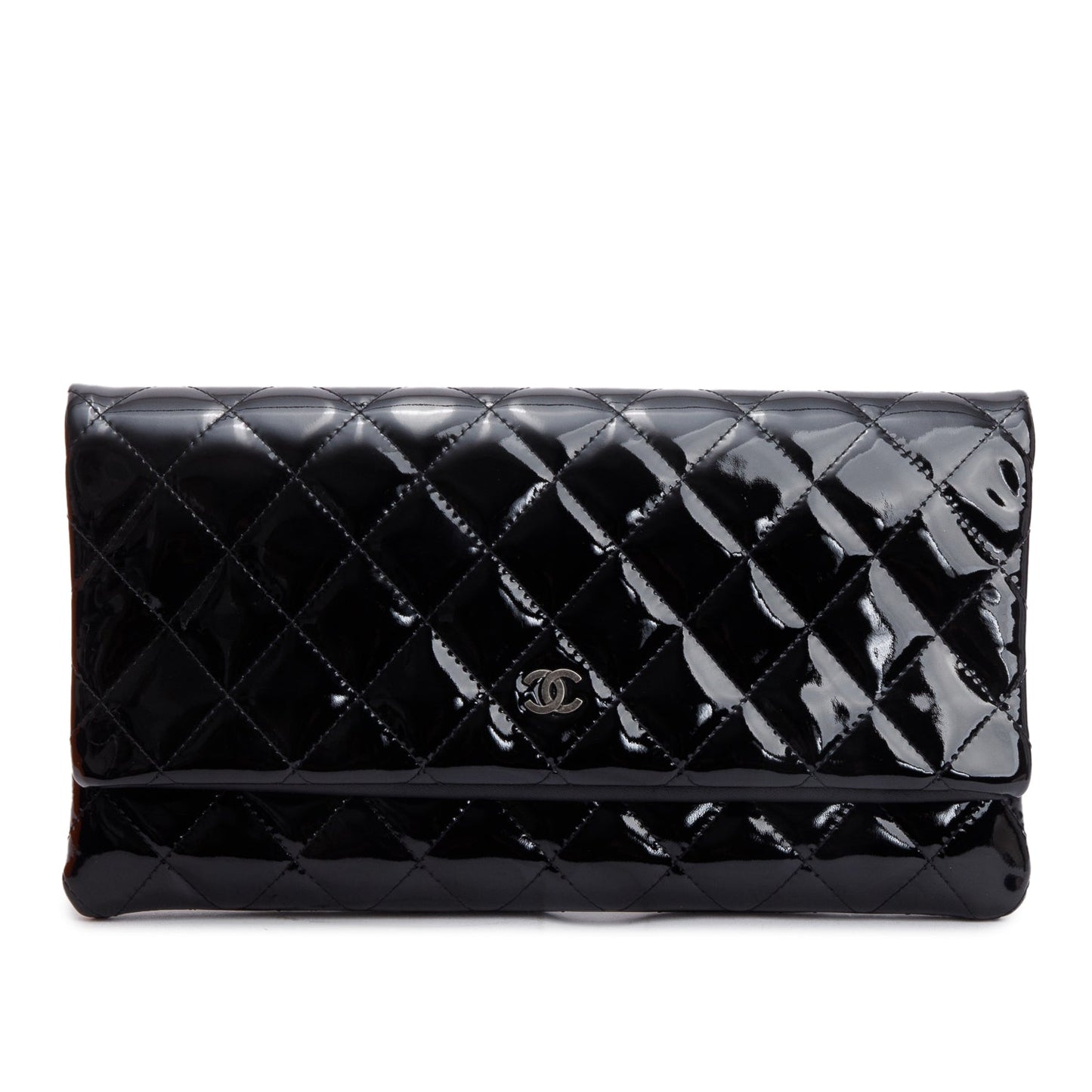 Chanel Quilted Patent Beauty CC Leather Black Travel Bag