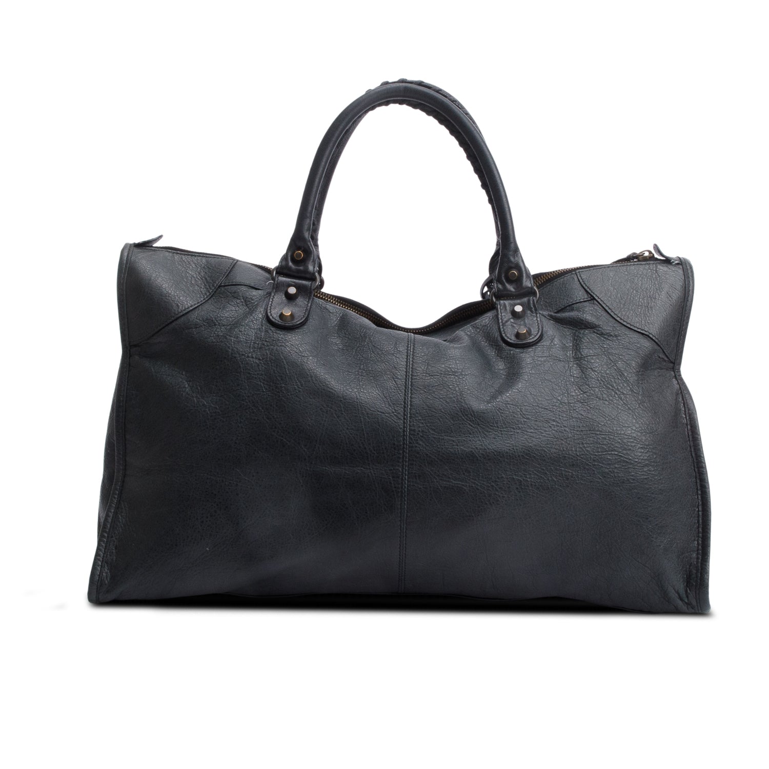Balenciaga Dark Agneu Motocross Classic Work Bag Leather Green Travel Bag