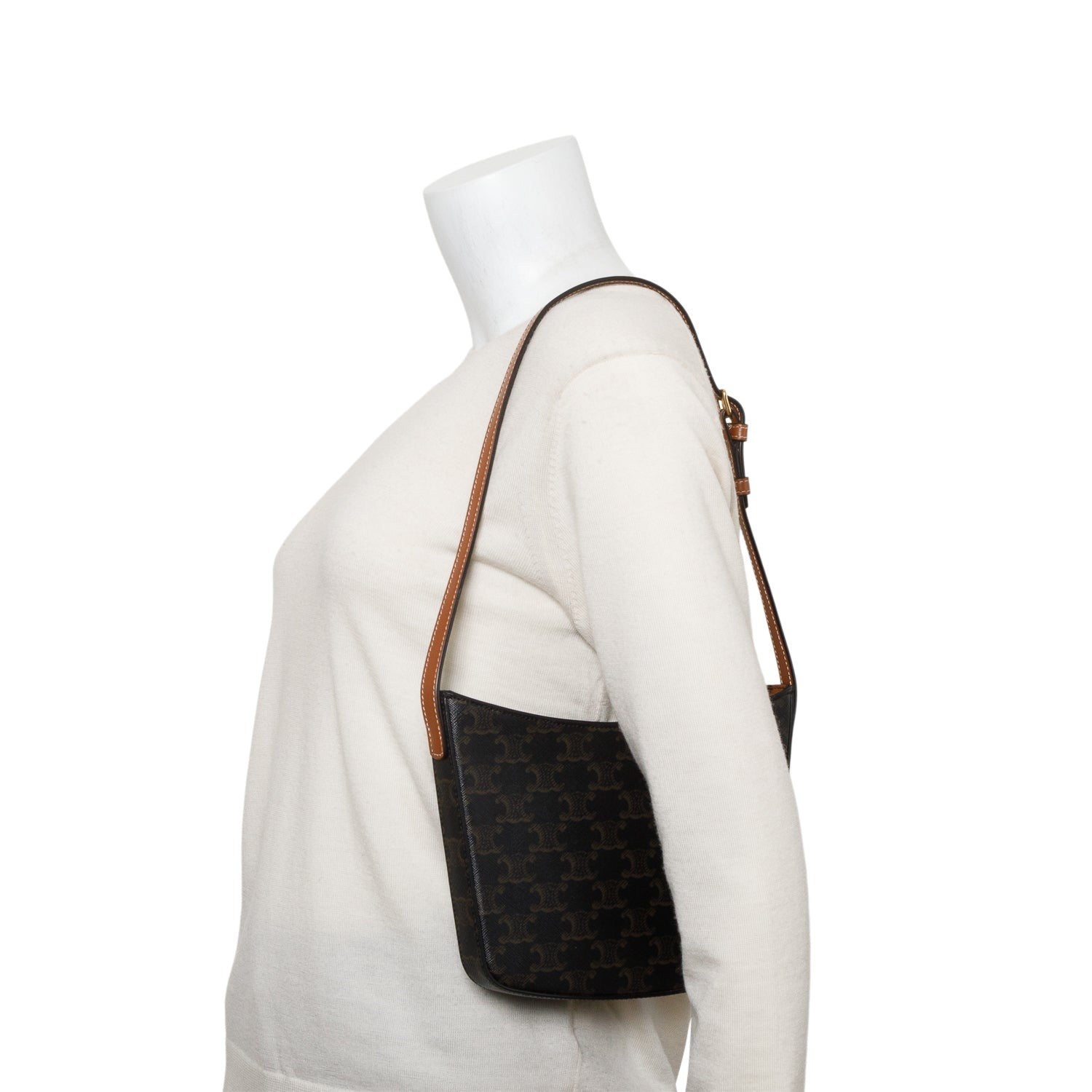 Celine Triomphe Croque Hobo Bag Canvas Medium Travel Bag