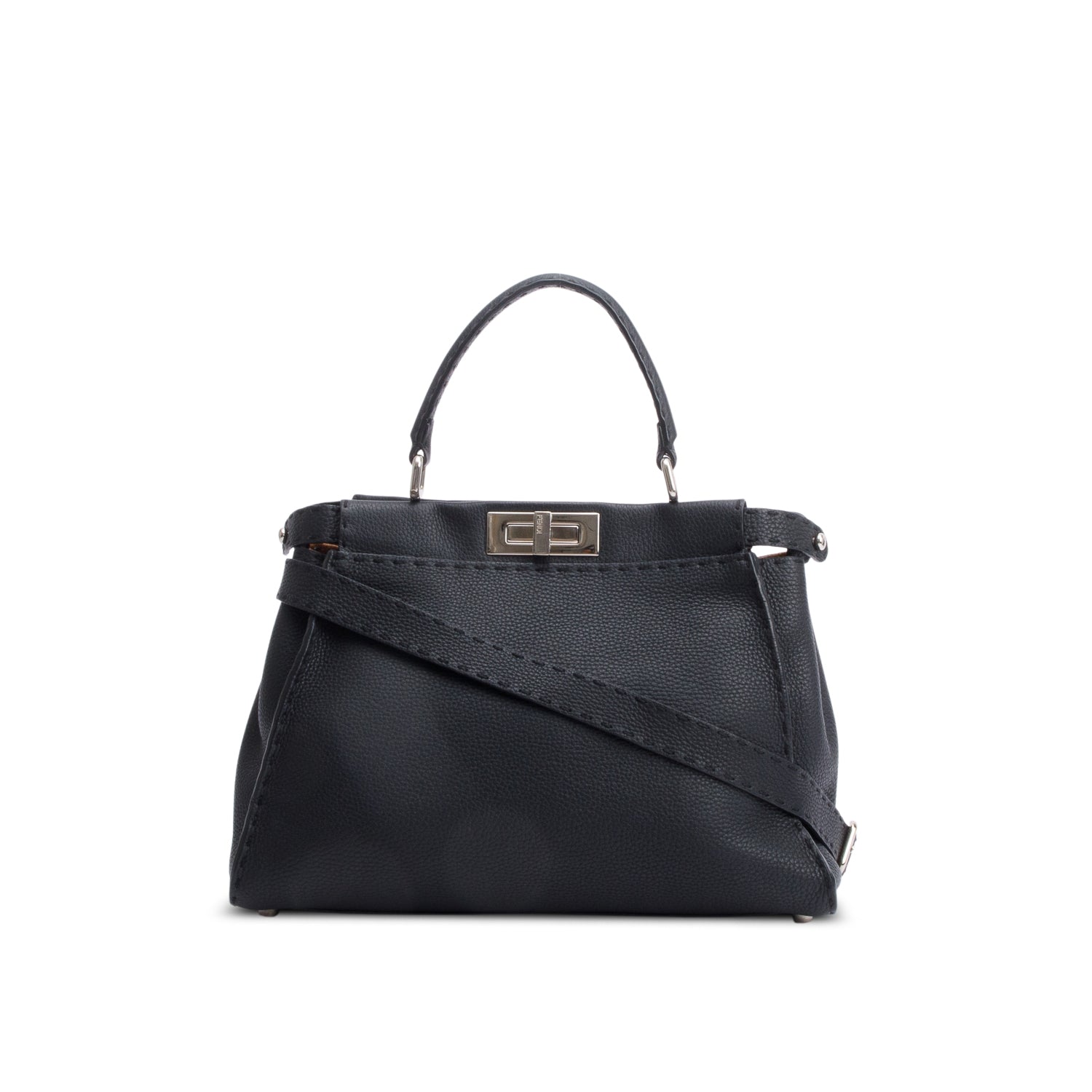 Fendi Romano Selleria Peekaboo Bag Leather Black Travel Bag